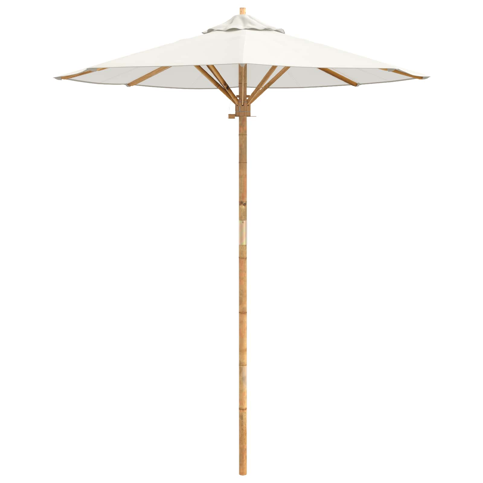 Tuinparasol Crème Wit Ø 180 x 230 cm Bamboe is nu te koop bij PeponiXL, paradijselijk wonen!