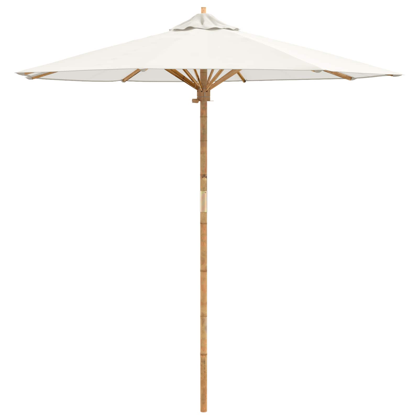 Tuinparasol Crème Wit Ø 217 x 230 cm Bamboe is nu te koop bij PeponiXL, paradijselijk wonen!