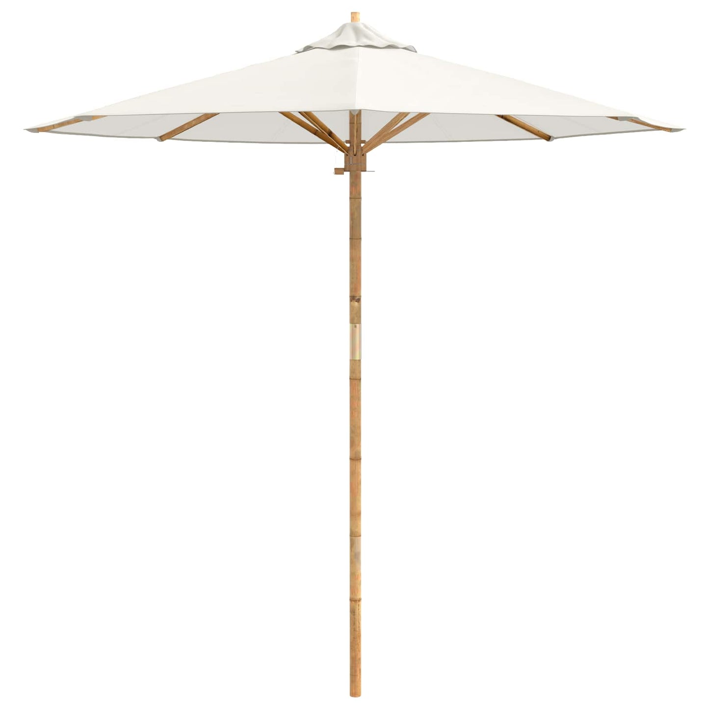 Tuinparasol Crème Wit Ø 217 x 230 cm Bamboe is nu te koop bij PeponiXL, paradijselijk wonen!