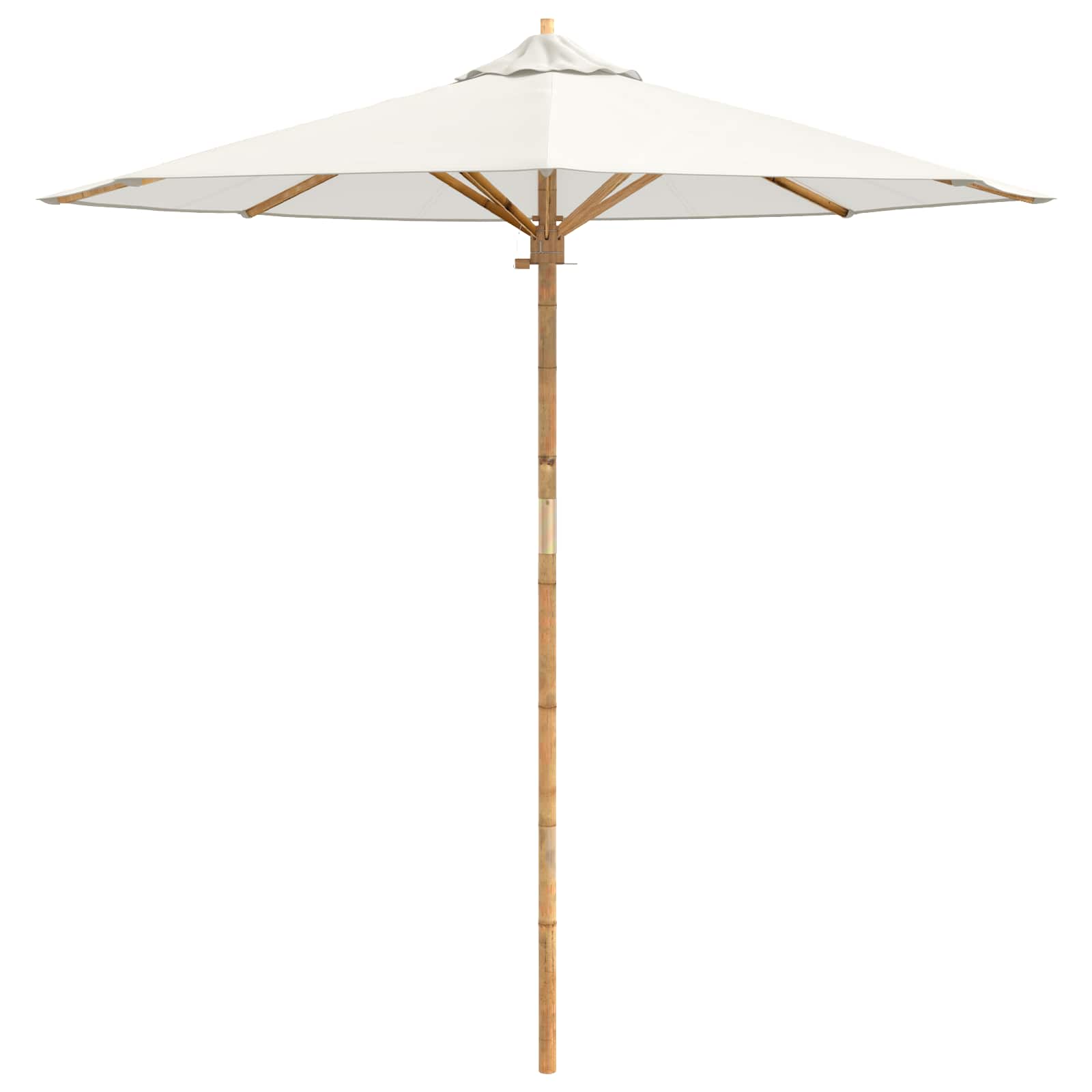 Tuinparasol Crème Wit Ø 217 x 230 cm Bamboe is nu te koop bij PeponiXL, paradijselijk wonen!