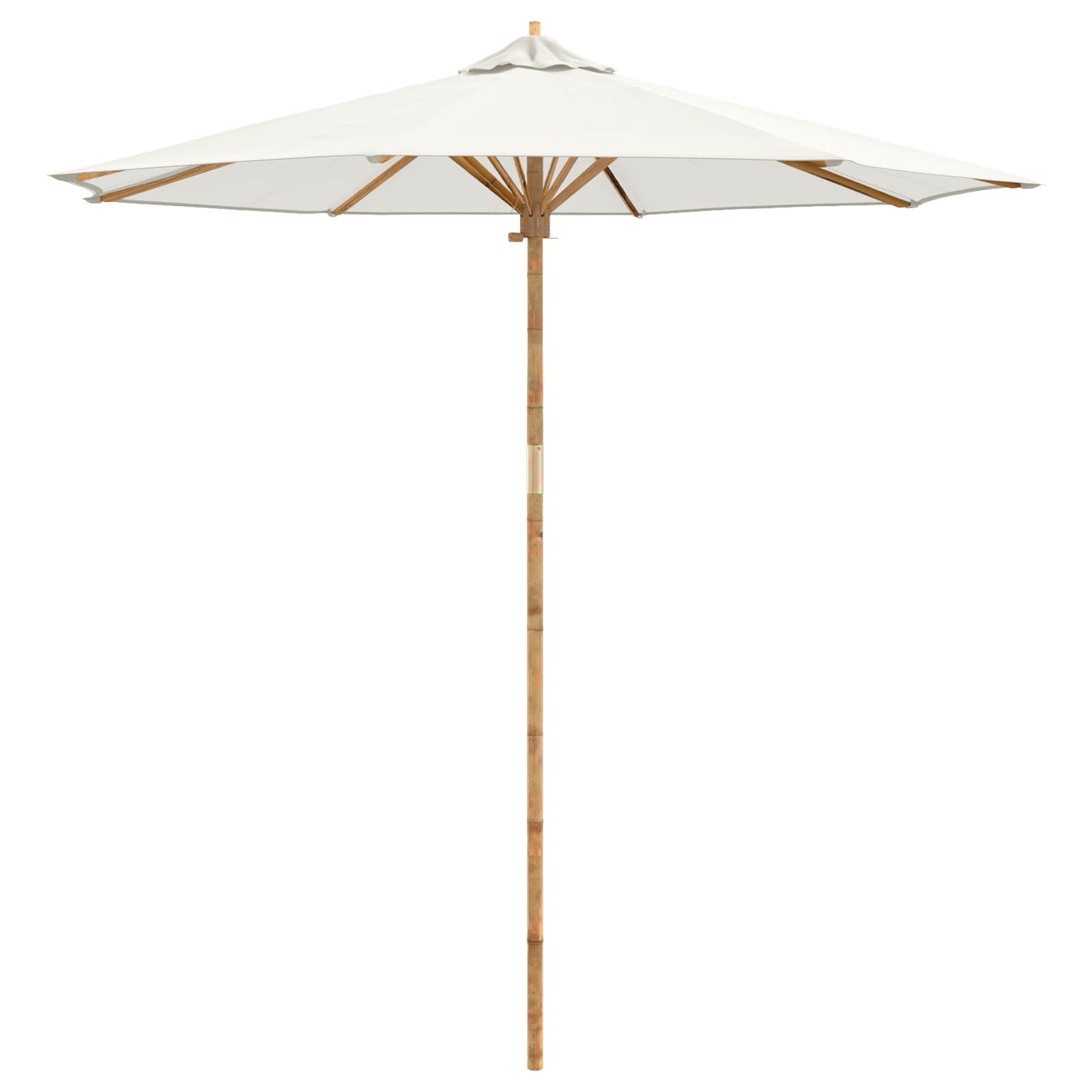 Tuinparasol Crème Wit Ø 240 x 260 cm Bamboe is nu te koop bij PeponiXL, paradijselijk wonen!