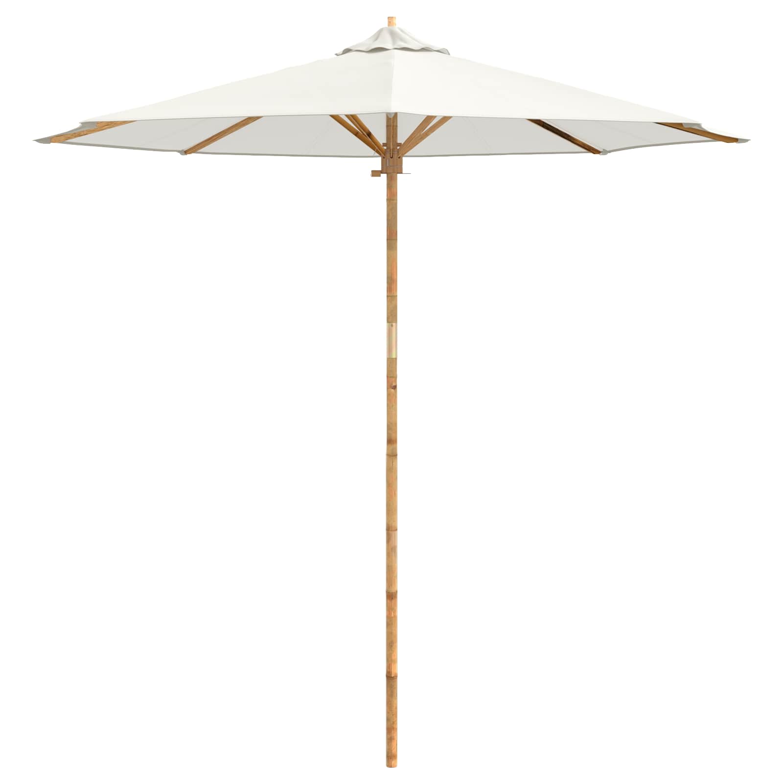 Tuinparasol Crème Wit Ø 240 x 260 cm Bamboe is nu te koop bij PeponiXL, paradijselijk wonen!