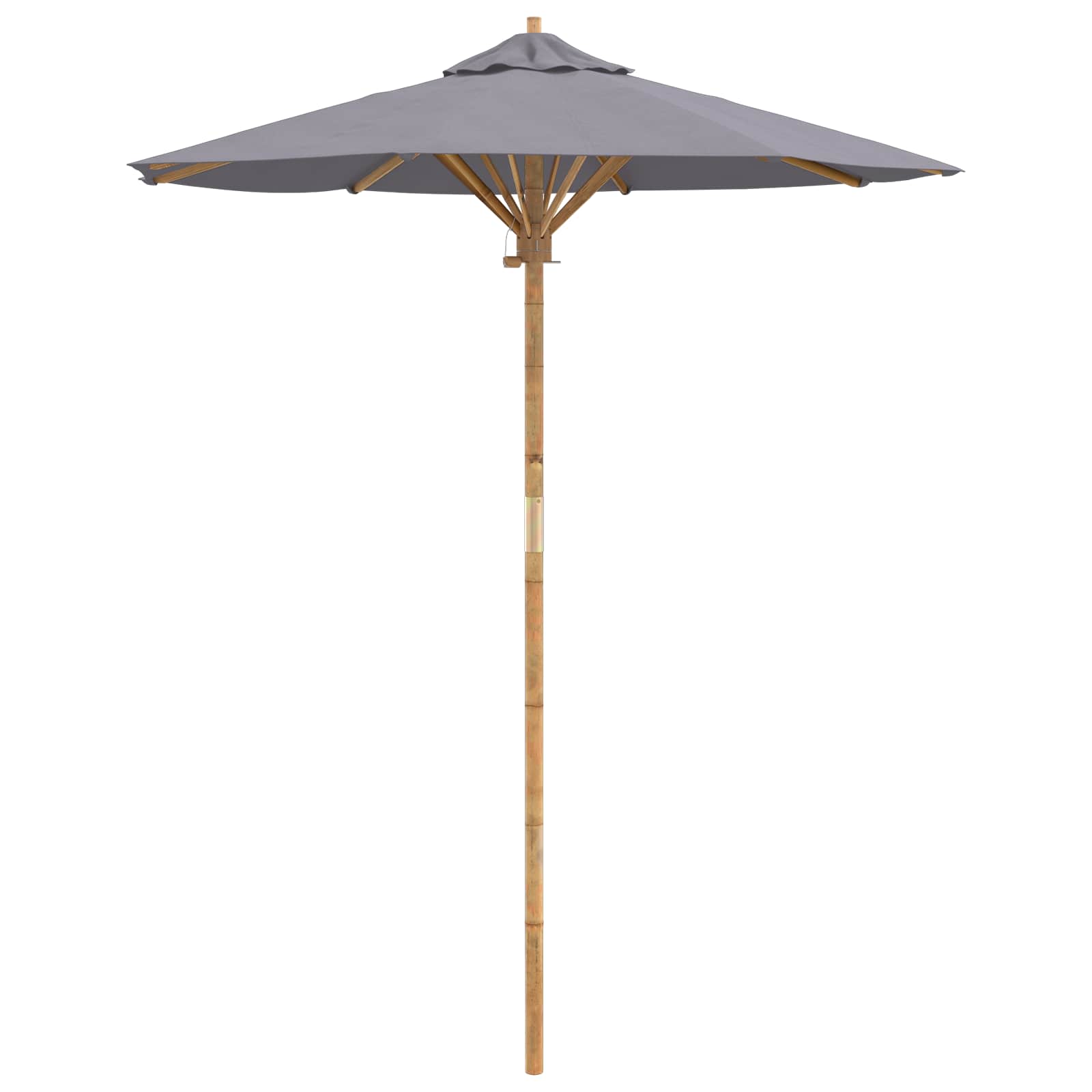 Tuinparasol Donkergrijs Ø 180 x 230 cm Bamboe is nu te koop bij PeponiXL, paradijselijk wonen!