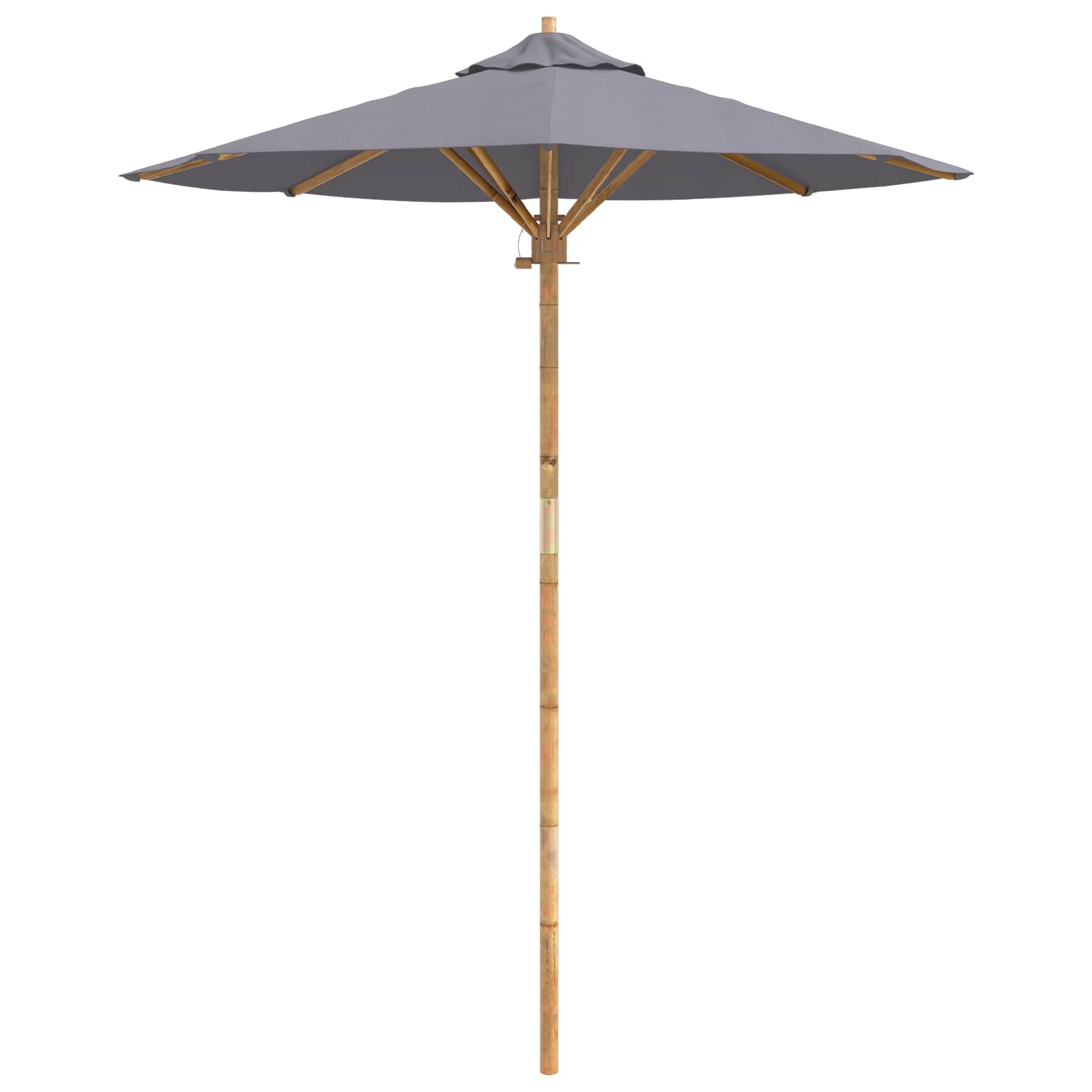 Tuinparasol Donkergrijs Ø 180 x 230 cm Bamboe is nu te koop bij PeponiXL, paradijselijk wonen!