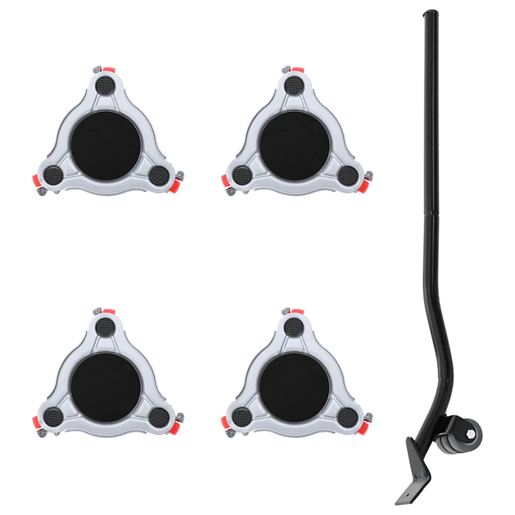 Meubelrollers 4 st met lifter 14,5x13,5x4 cm staal 400 kg is nu te koop bij PeponiXL, paradijselijk wonen!