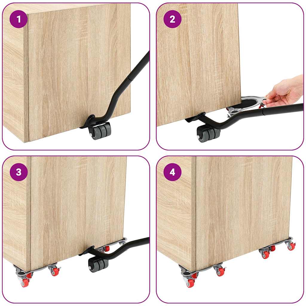 Meubelrollers 4 st met lifter 14,5x13,5x4 cm staal 400 kg is nu te koop bij PeponiXL, paradijselijk wonen!