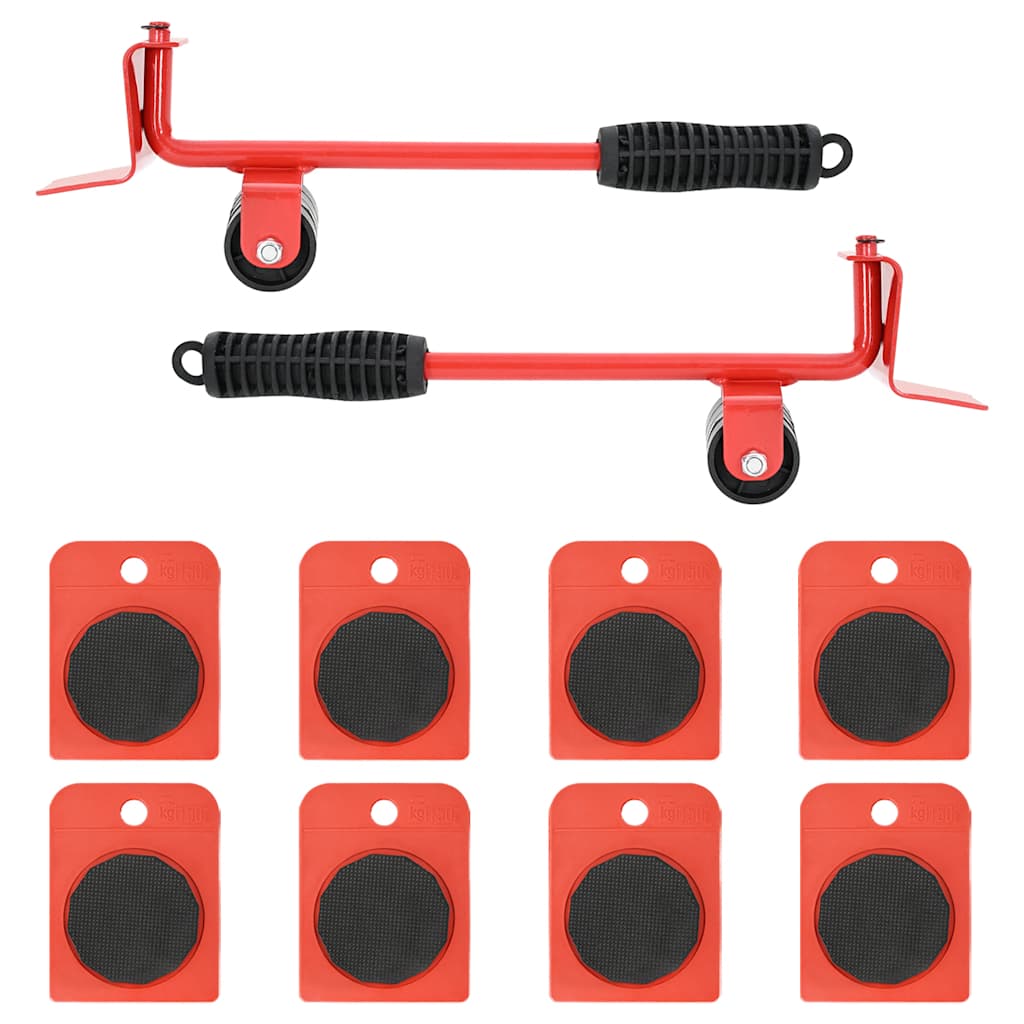Meubelrollers 8 stuks met lifters 9,8x7,5x3 cm 150 kg rood is nu te koop bij PeponiXL, paradijselijk wonen!
