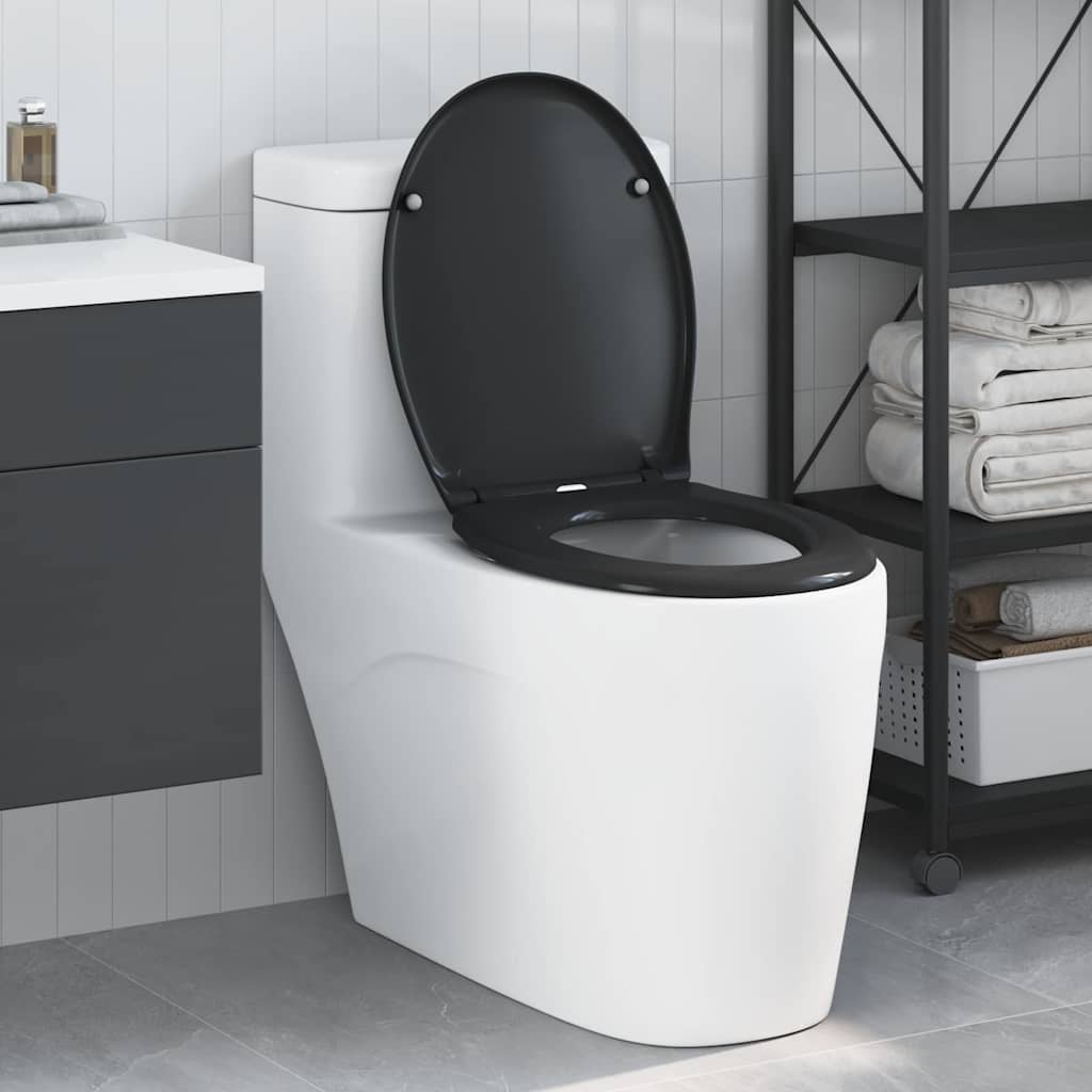 Toiletzitting Zwart 47 x 37 x 4 cm Duroplast is nu te koop bij PeponiXL, paradijselijk wonen!