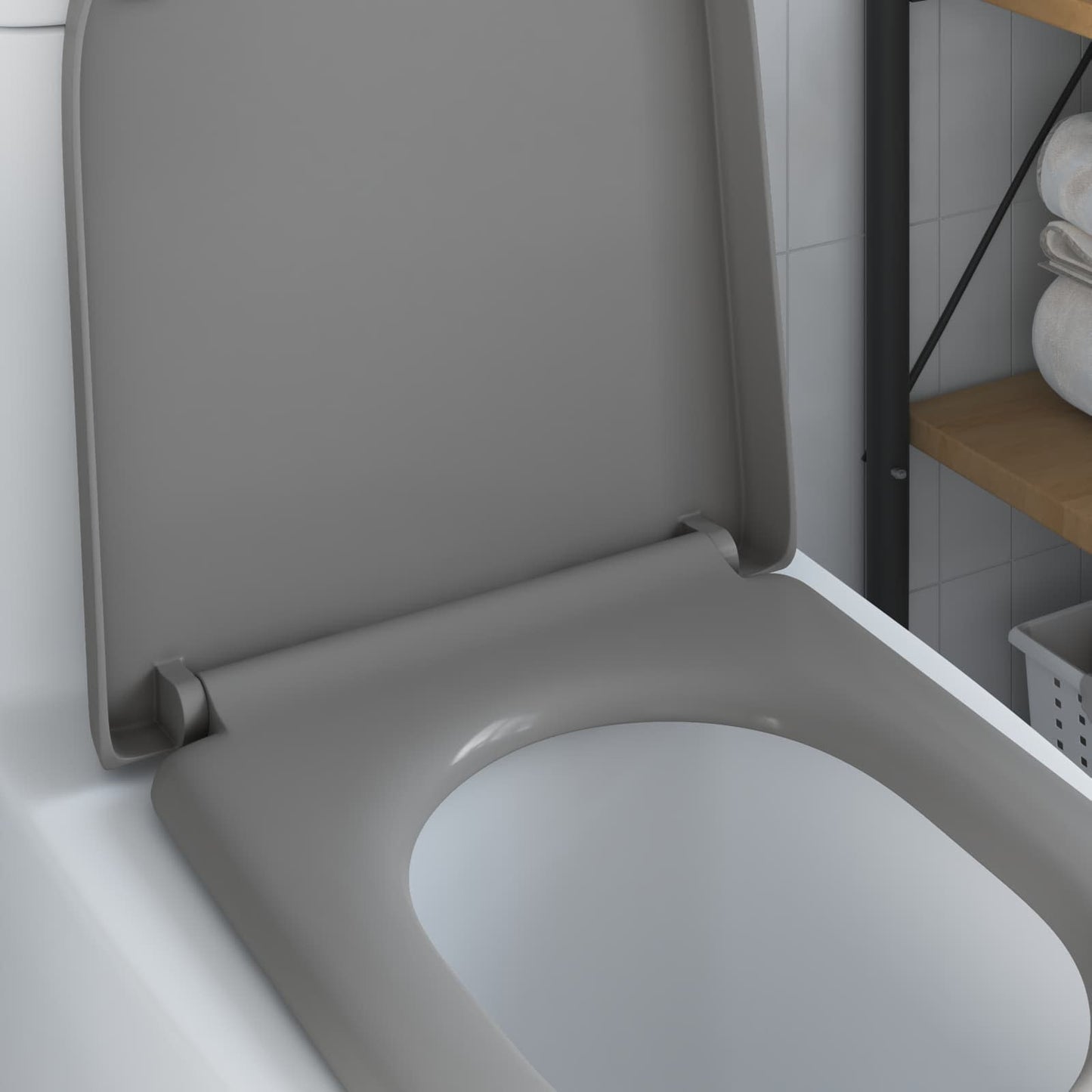 Toiletzitting Grijs 49 x 36 x 4 cm Duroplast is nu te koop bij PeponiXL, paradijselijk wonen!