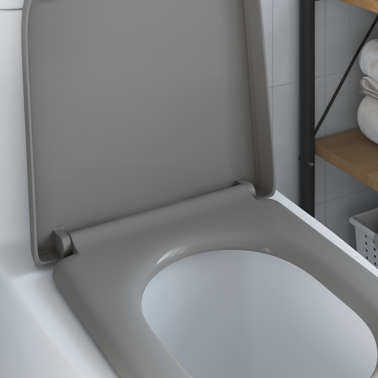 Toiletzitting Grijs 49 x 36 x 4 cm Duroplast is nu te koop bij PeponiXL, paradijselijk wonen!