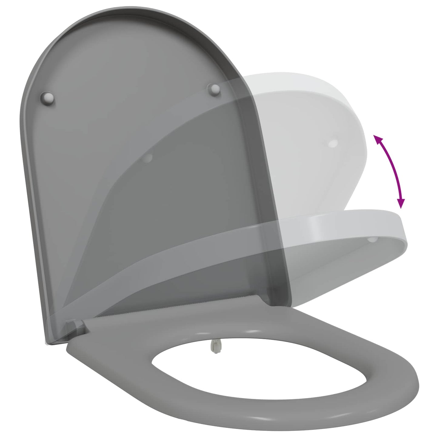 Toiletzitting Grijs 49 x 36 x 4 cm Duroplast is nu te koop bij PeponiXL, paradijselijk wonen!