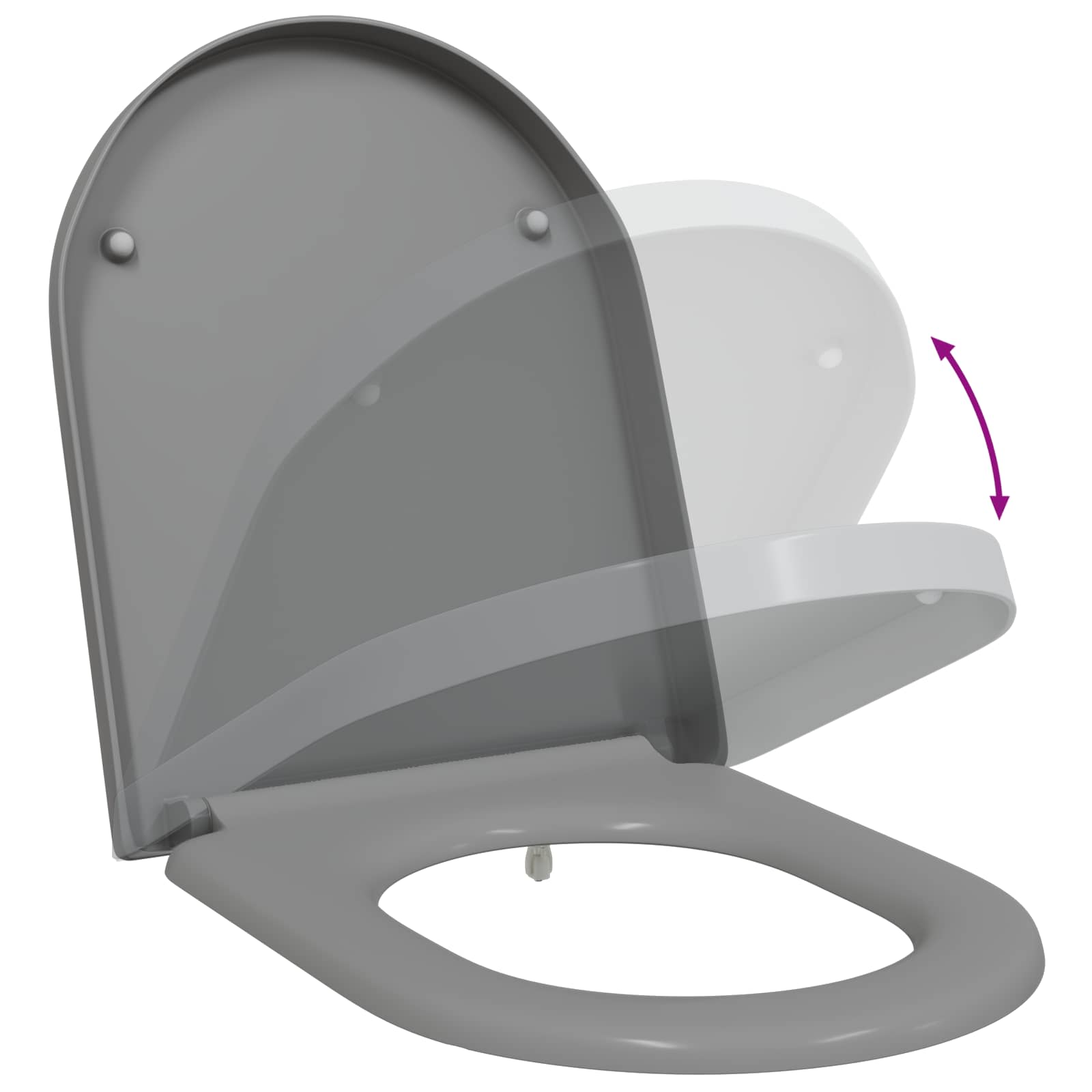 Toiletzitting Grijs 49 x 36 x 4 cm Duroplast is nu te koop bij PeponiXL, paradijselijk wonen!