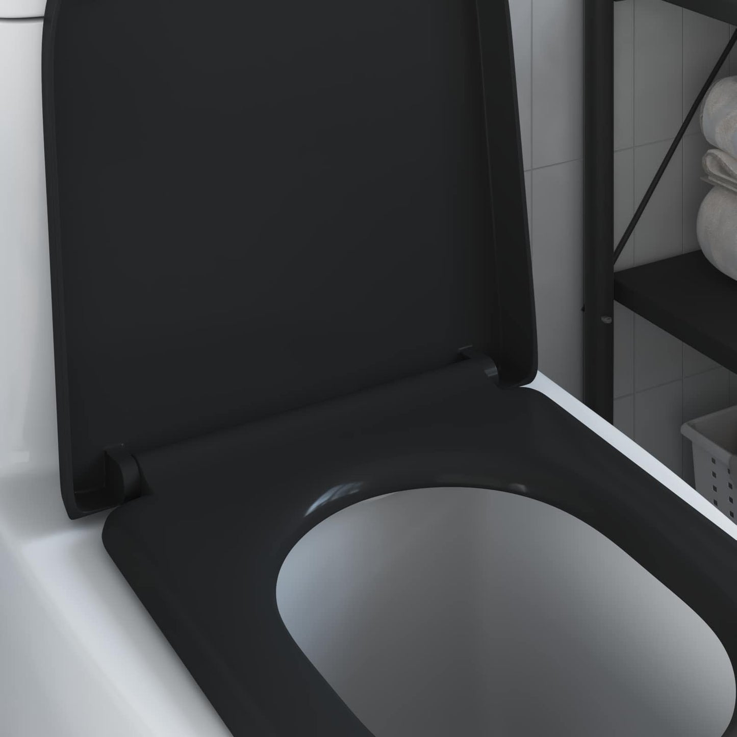 Toiletzitting Zwart 49 x 36 x 4 cm Duroplast is nu te koop bij PeponiXL, paradijselijk wonen!