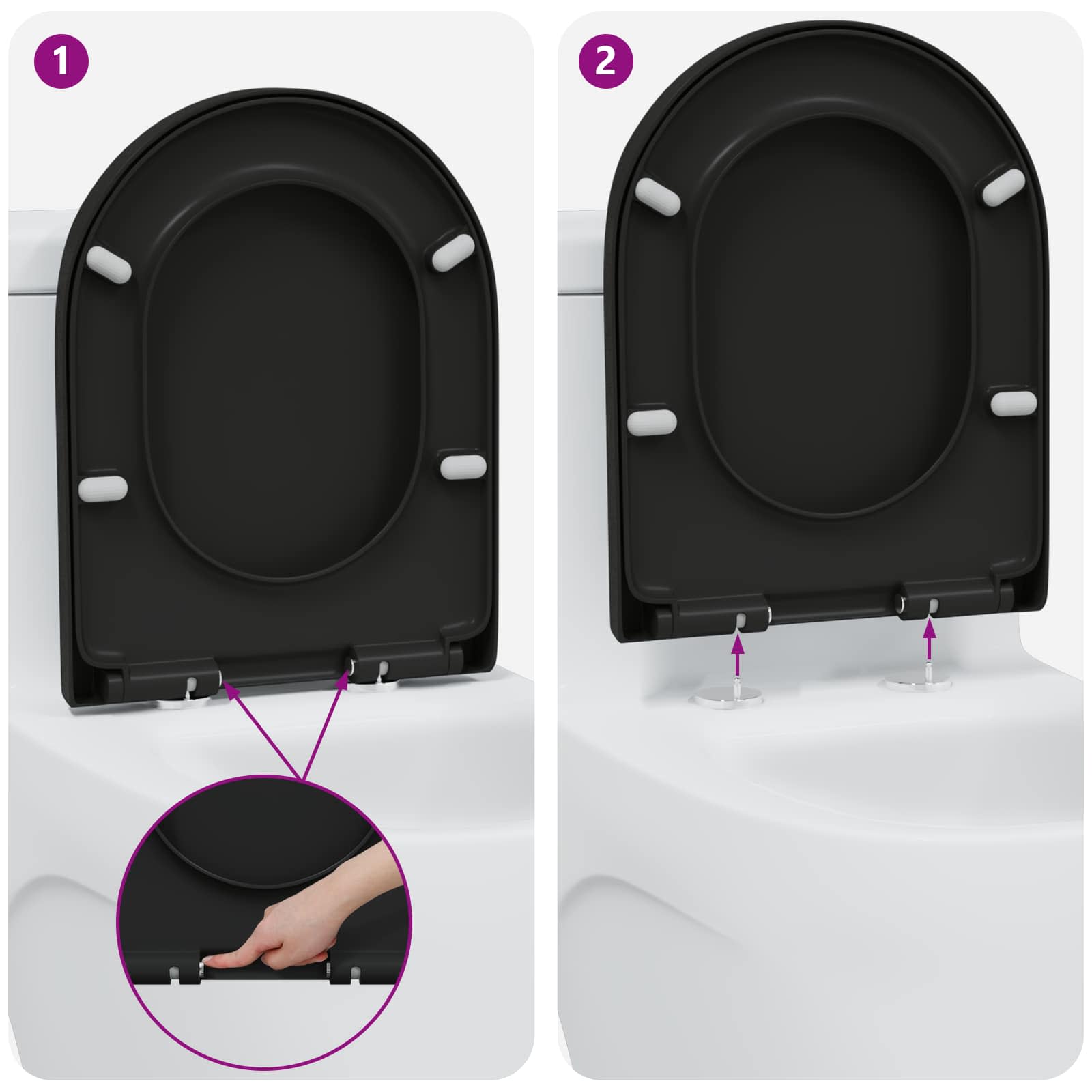 Toiletzitting Zwart 49 x 36 x 4 cm Duroplast is nu te koop bij PeponiXL, paradijselijk wonen!