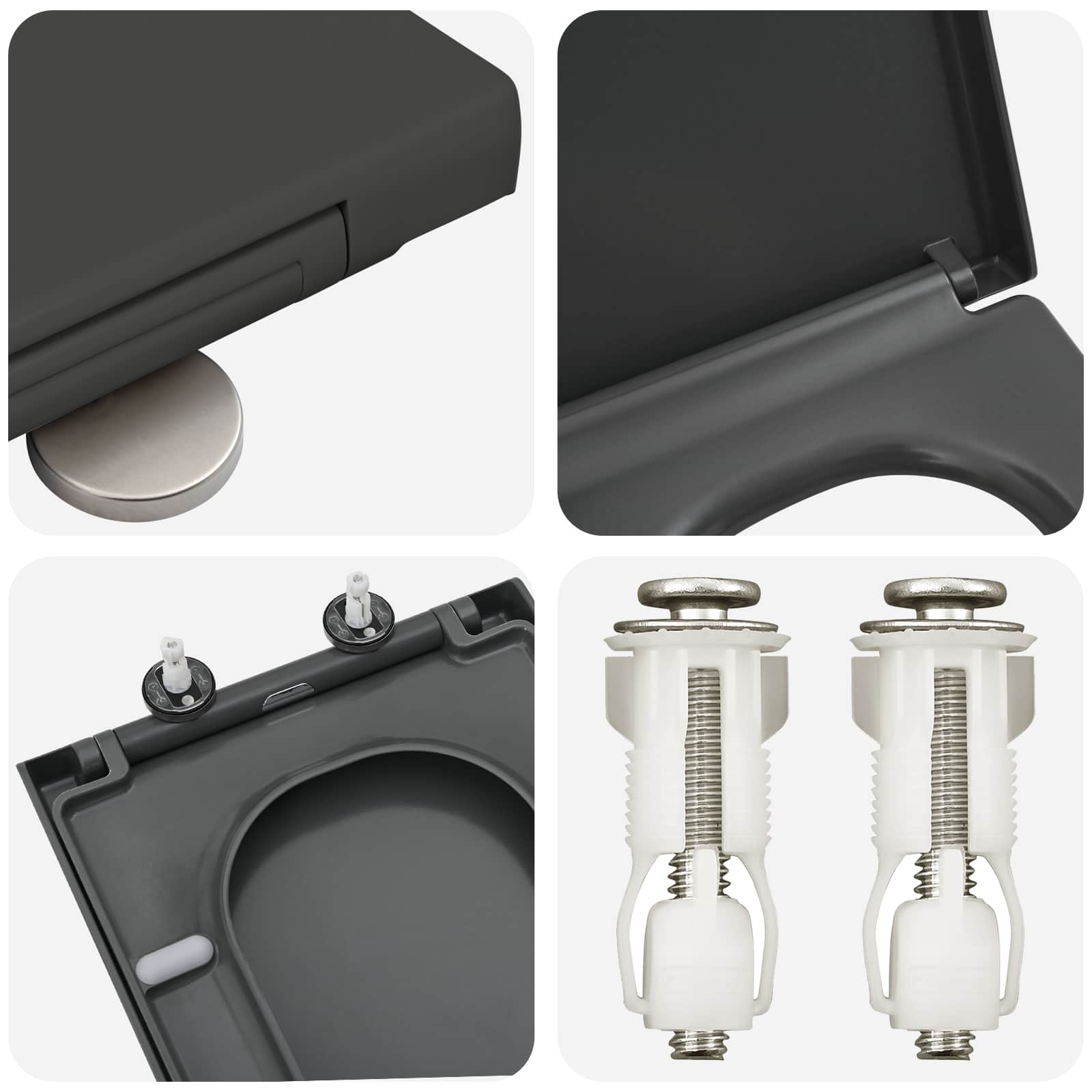 Toiletzitting Antraciet 47,5 x 35 x 3,6 cm Duroplast is nu te koop bij PeponiXL, paradijselijk wonen!