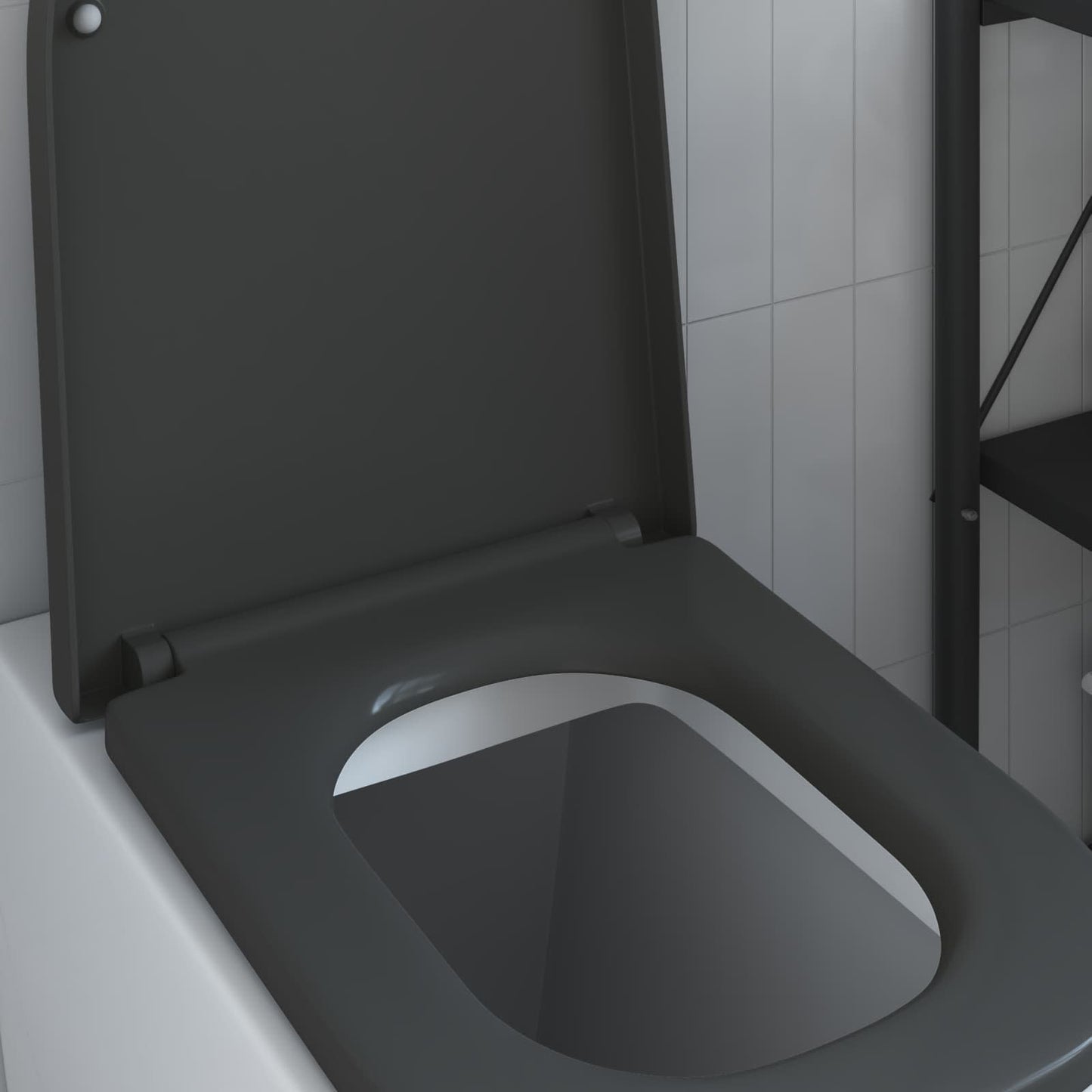 Toiletzitting Antraciet 47,5 x 35 x 3,6 cm Duroplast is nu te koop bij PeponiXL, paradijselijk wonen!