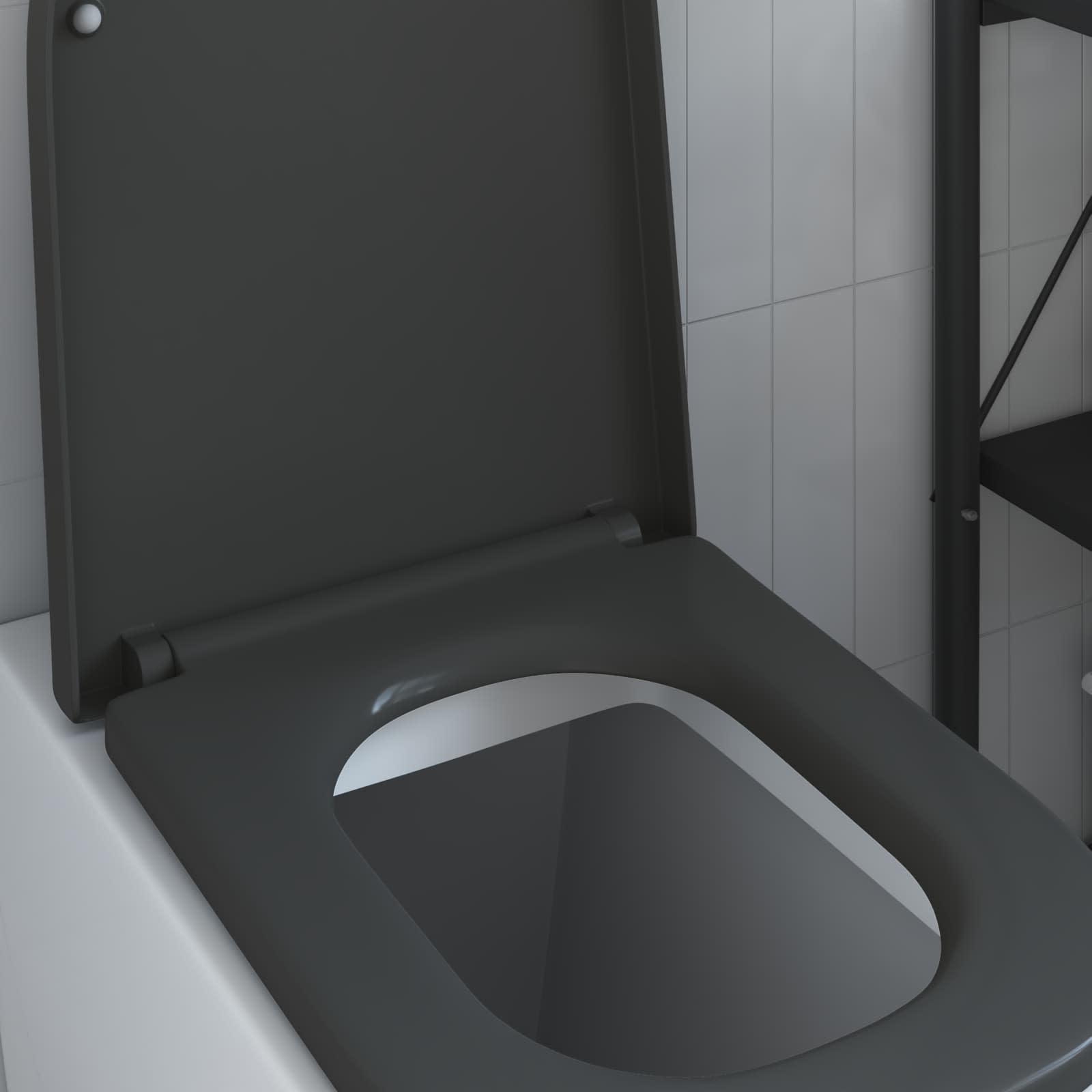 Toiletzitting Antraciet 47,5 x 35 x 3,6 cm Duroplast is nu te koop bij PeponiXL, paradijselijk wonen!