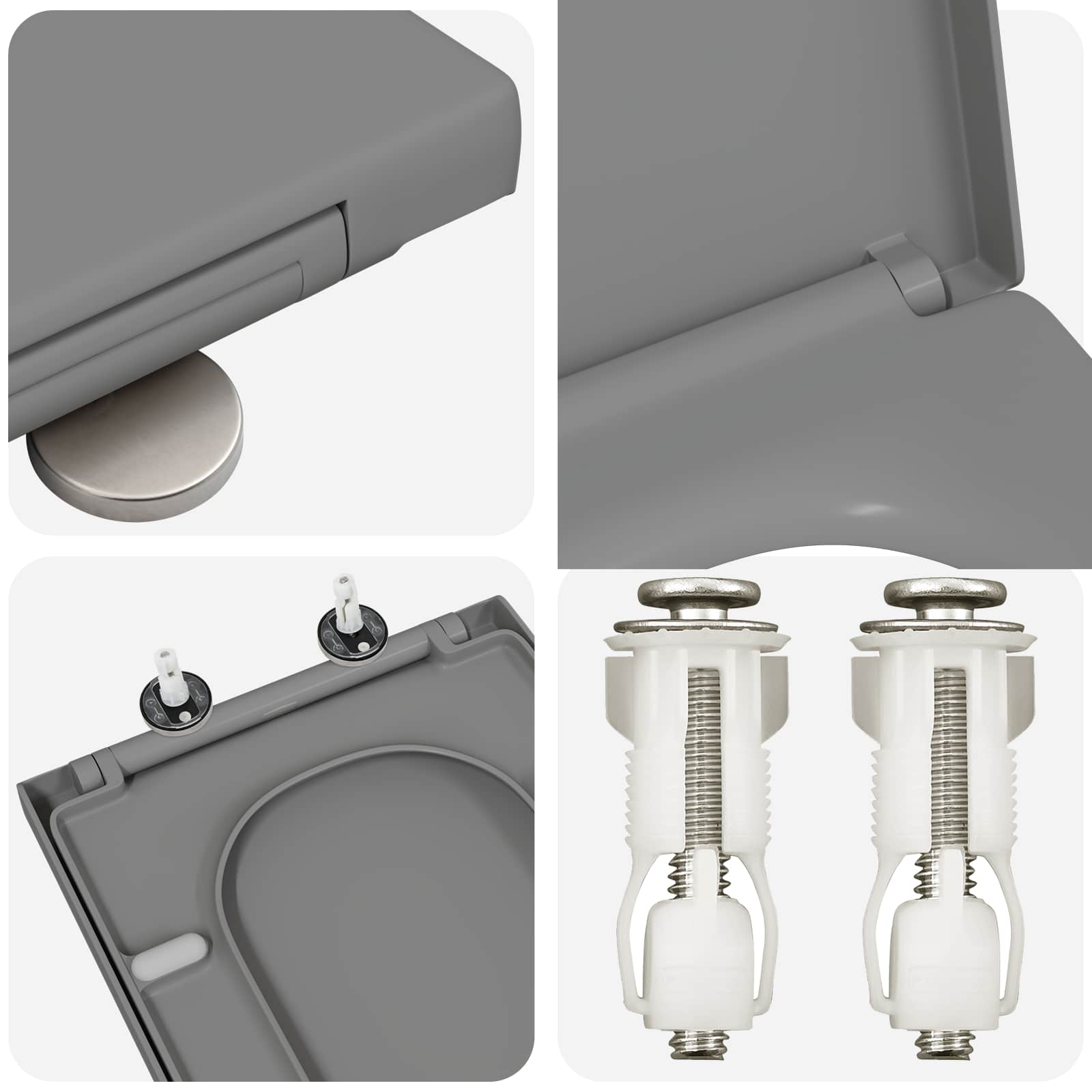 Toiletzitting Grijs 47,5 x 35 x 3,6 cm Duroplast is nu te koop bij PeponiXL, paradijselijk wonen!