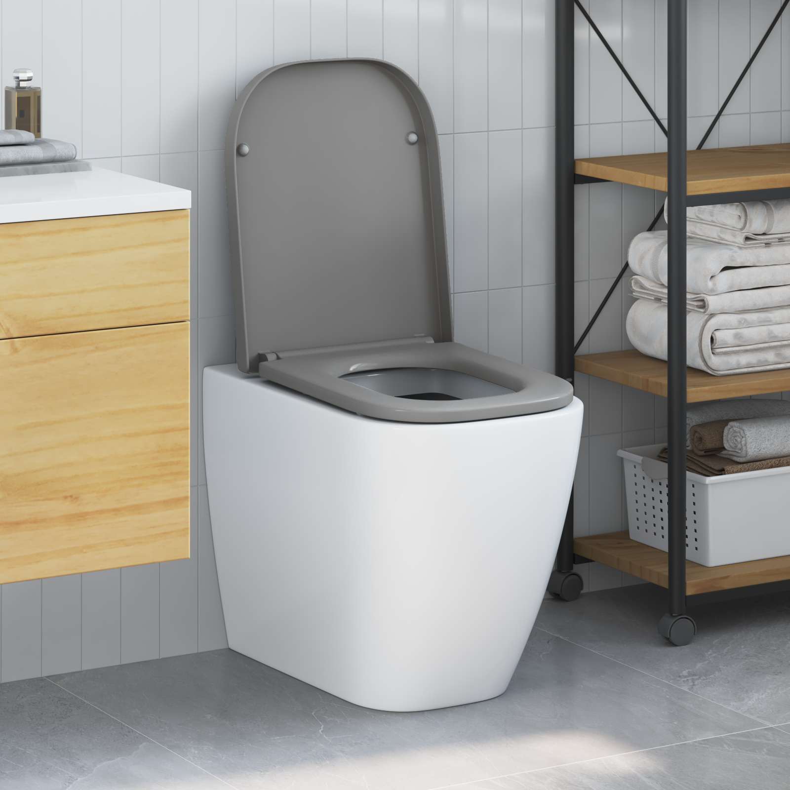 Toiletzitting Grijs 47,5 x 35 x 3,6 cm Duroplast is nu te koop bij PeponiXL, paradijselijk wonen!