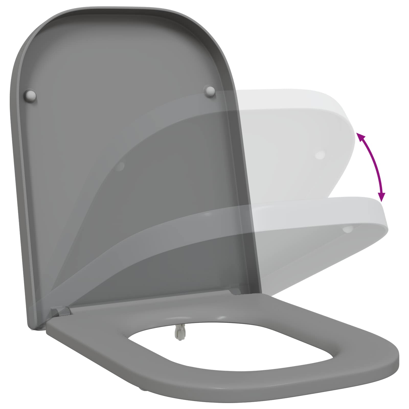 Toiletzitting Grijs 47,5 x 35 x 3,6 cm Duroplast is nu te koop bij PeponiXL, paradijselijk wonen!