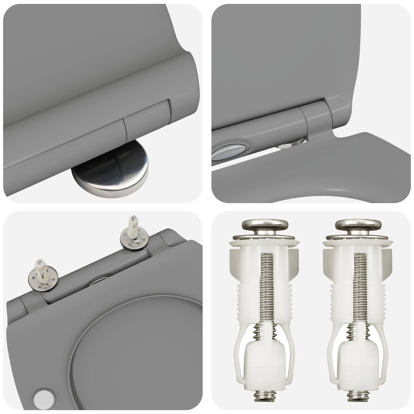 Toiletzitting Grijs 47 x 37,5 x 3,8 cm Duroplast is nu te koop bij PeponiXL, paradijselijk wonen!