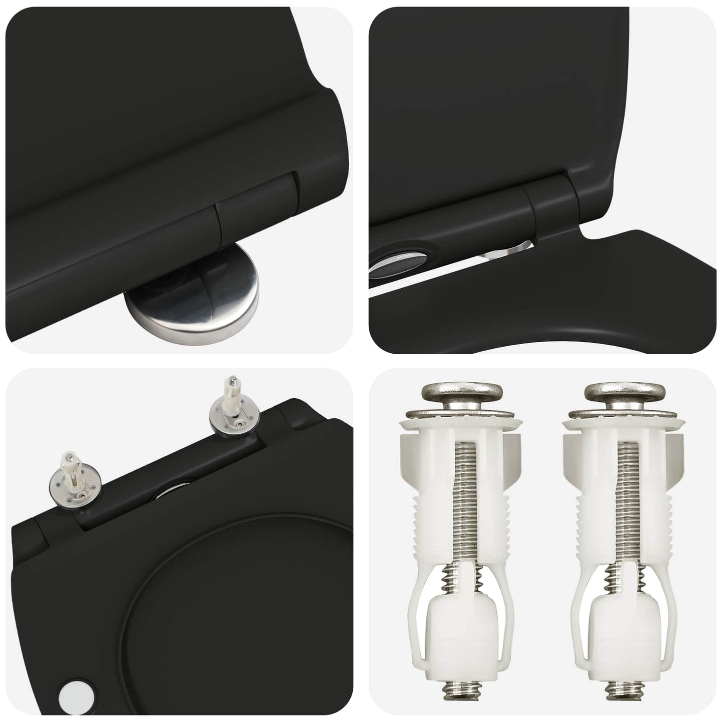 Toiletzitting Zwart 47 x 37,5 x 3,8 cm Duroplast is nu te koop bij PeponiXL, paradijselijk wonen!