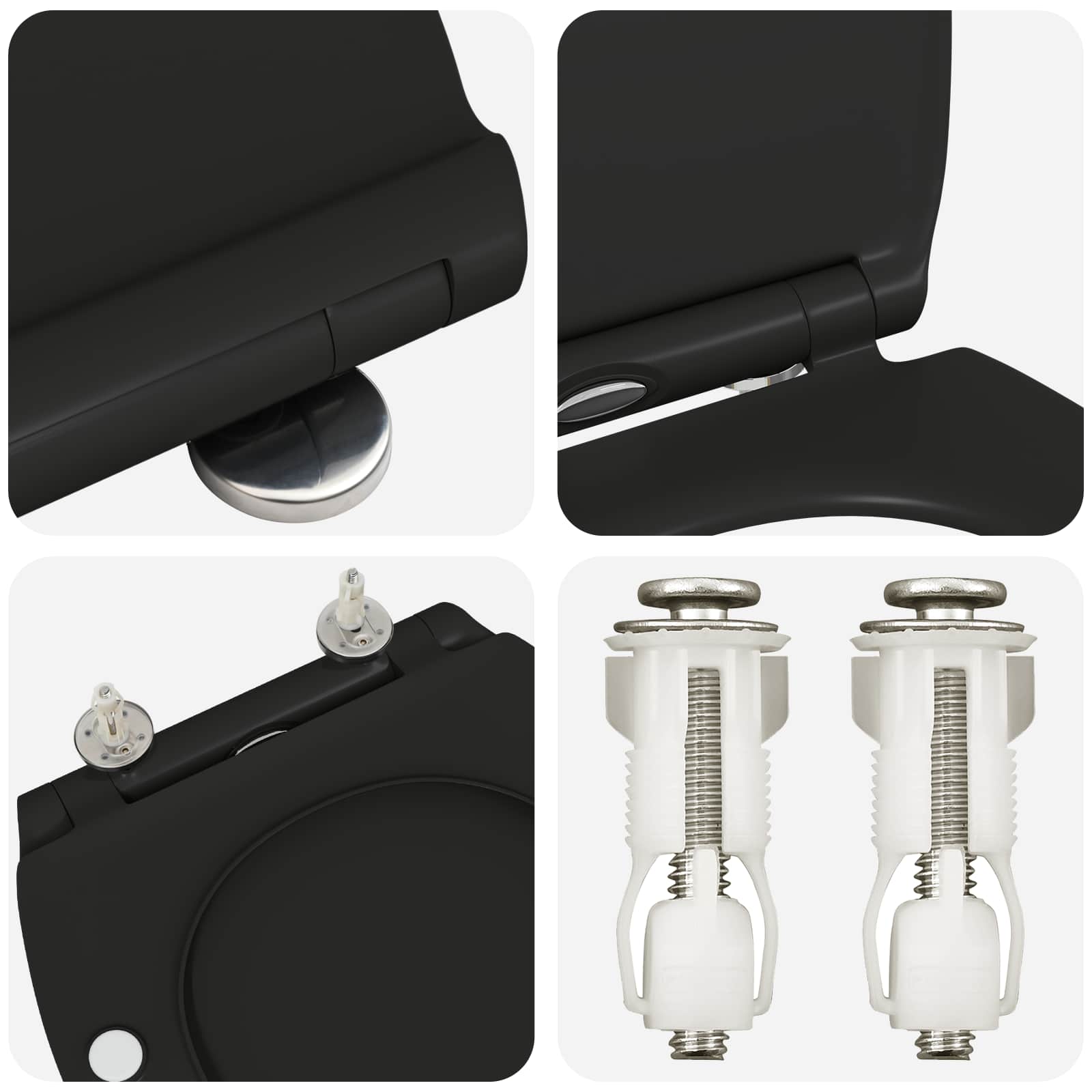 Toiletzitting Zwart 47 x 37,5 x 3,8 cm Duroplast is nu te koop bij PeponiXL, paradijselijk wonen!