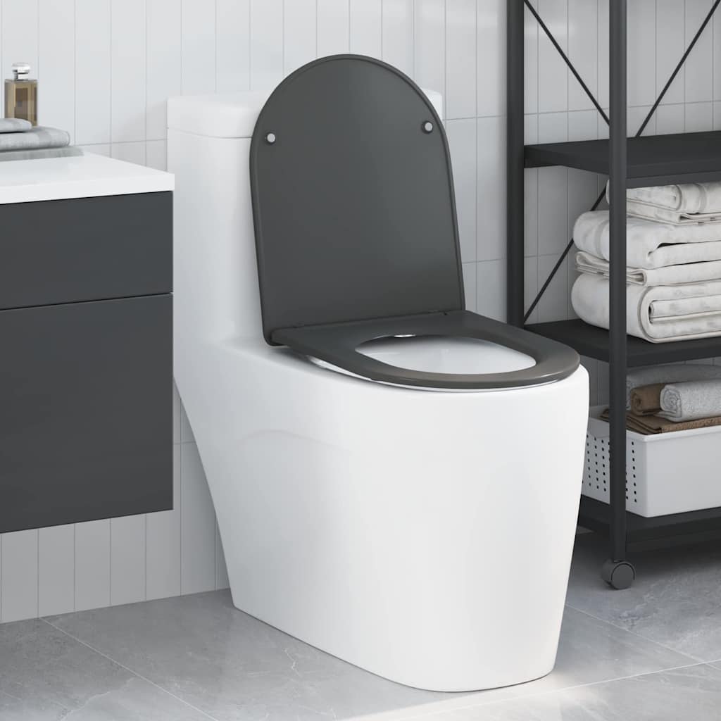 Toiletzitting Antraciet 47 x 36 x 3,4 cm Duroplast is nu te koop bij PeponiXL, paradijselijk wonen!