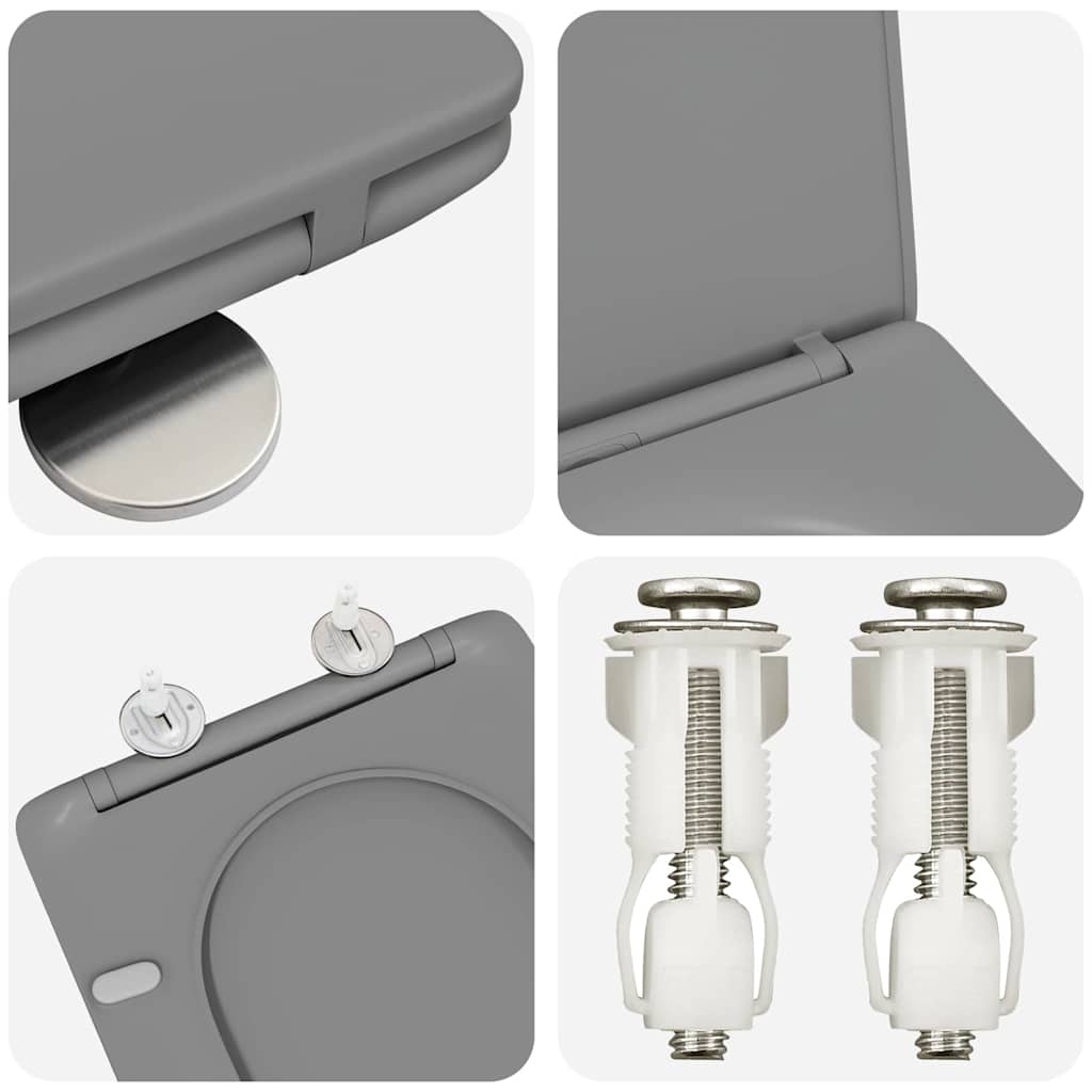 Toiletzitting Grijs 47 x 36 x 3,4 cm Duroplast is nu te koop bij PeponiXL, paradijselijk wonen!