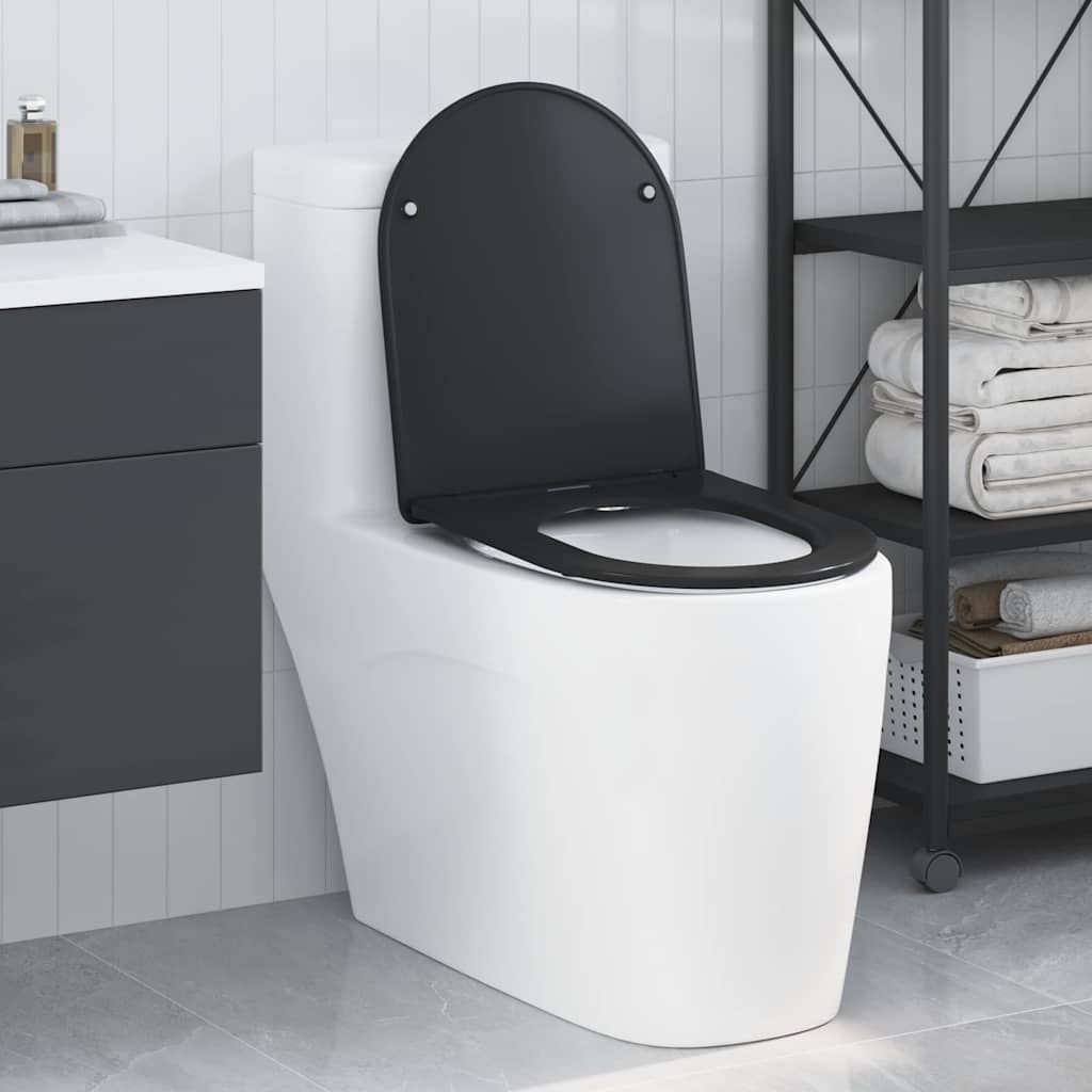 Toiletzitting Zwart 47 x 36 x 3,4 cm Duroplast is nu te koop bij PeponiXL, paradijselijk wonen!