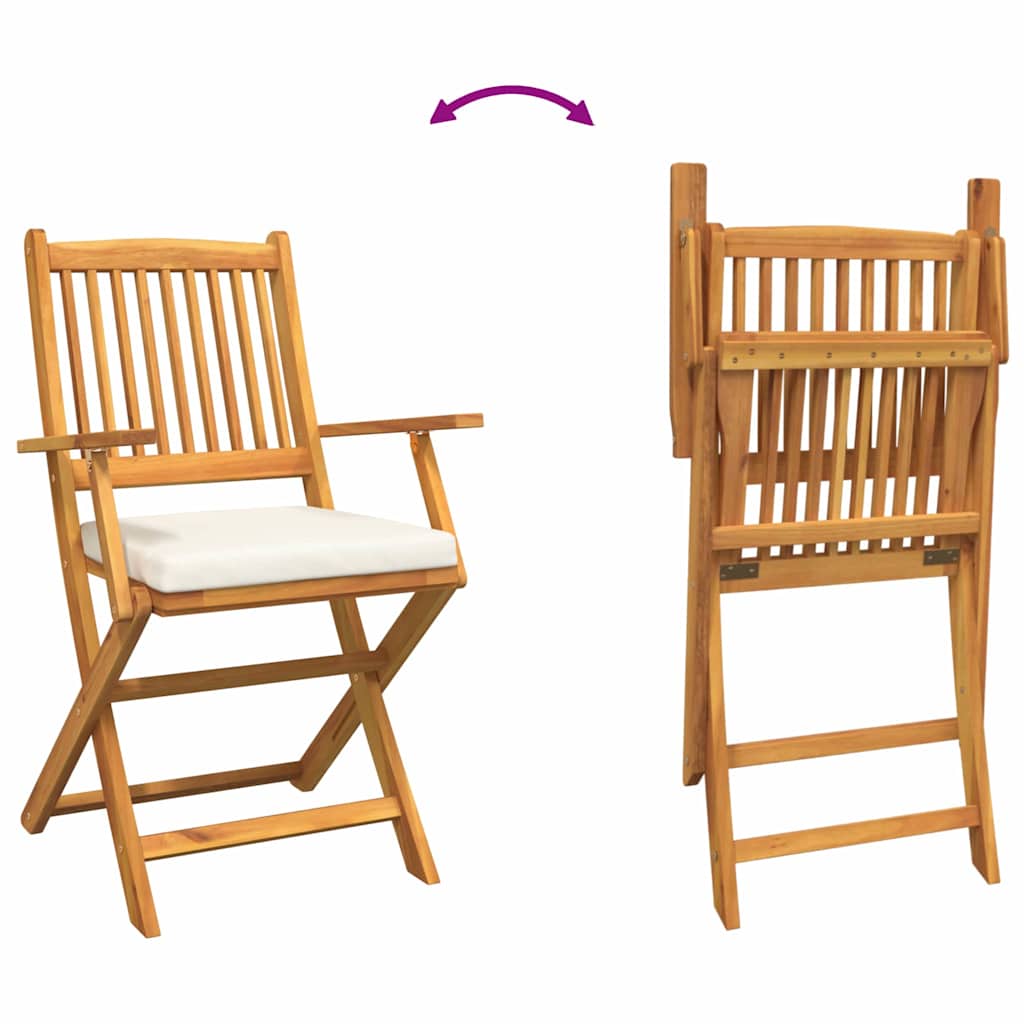Opvouwbare stoel 4 pcs Wit 49 x 57,5 x 92cm Massief acaciahout is nu te koop bij PeponiXL, paradijselijk wonen!