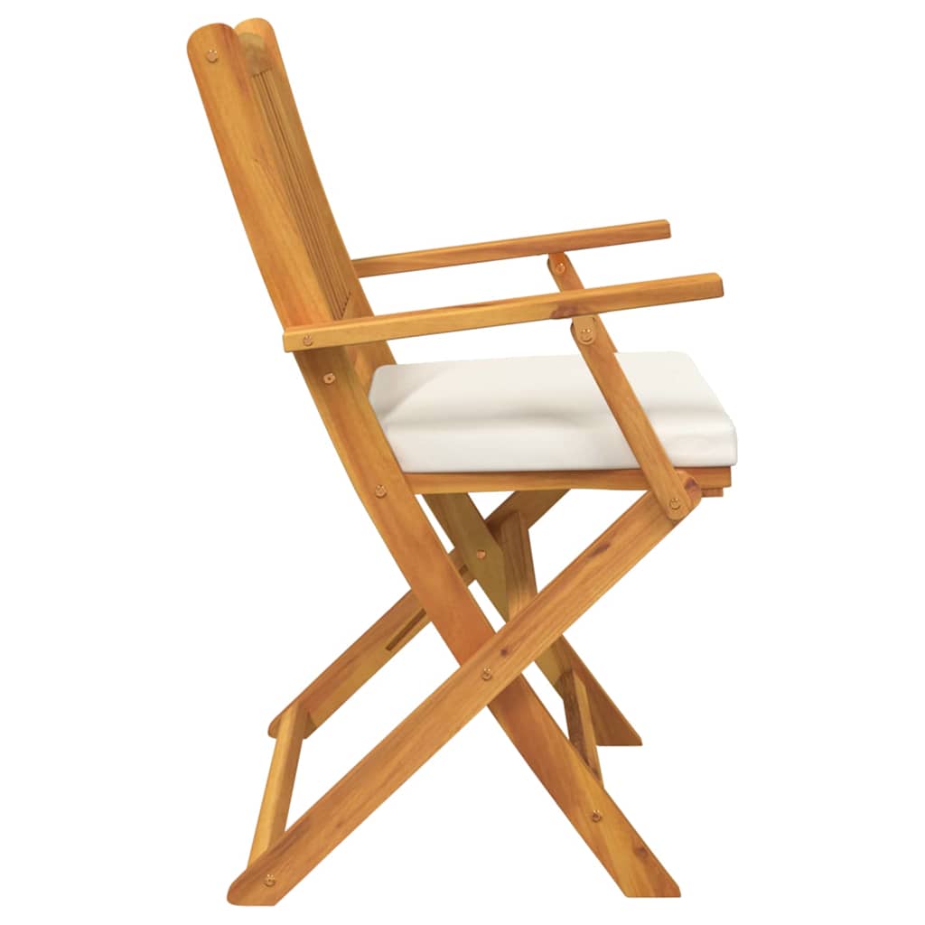 Opvouwbare stoel 4 pcs Wit 49 x 57,5 x 92cm Massief acaciahout is nu te koop bij PeponiXL, paradijselijk wonen!