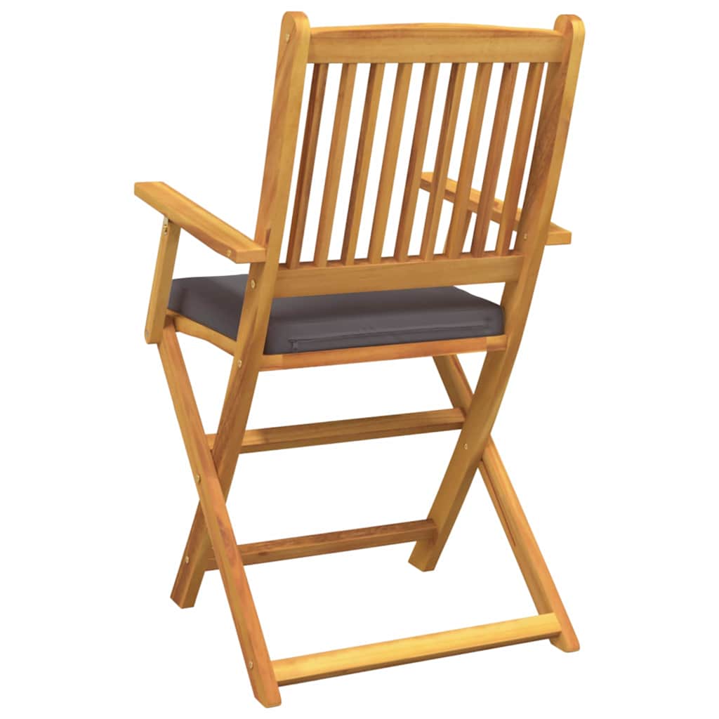 Opvouwbare stoel met kussen 4 pcs Grijs 49 x 57,5 x 92cm is nu te koop bij PeponiXL, paradijselijk wonen!