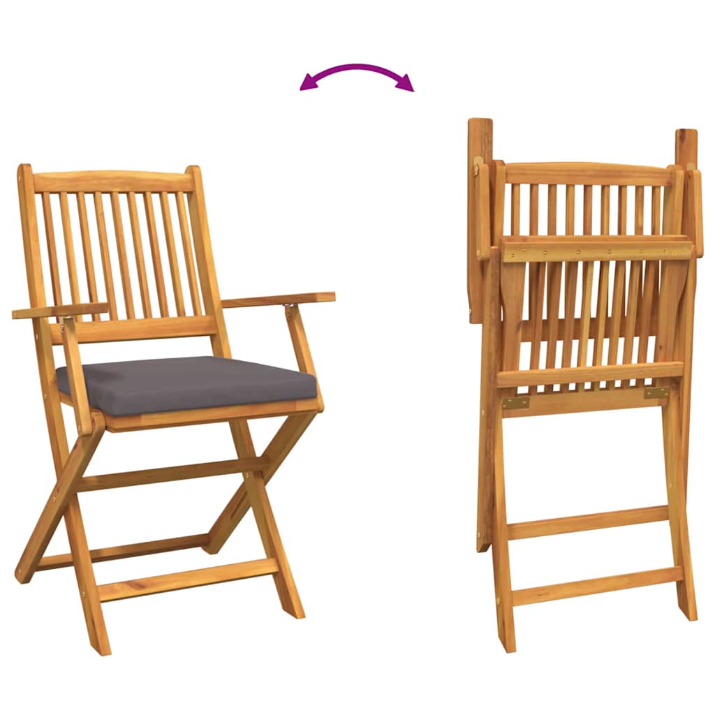 Opvouwbare stoel met kussen 4 pcs Grijs 49 x 57,5 x 92cm is nu te koop bij PeponiXL, paradijselijk wonen!