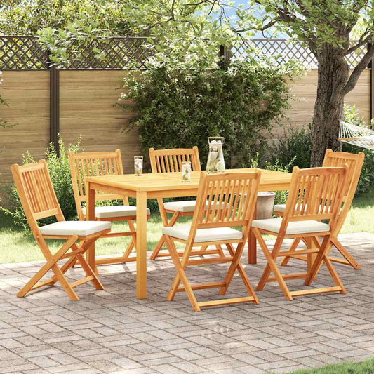 Opvouwbare stoel 6 pcs Wit 49 x 57,5 x 92cm Massief acaciahout is nu te koop bij PeponiXL, paradijselijk wonen!