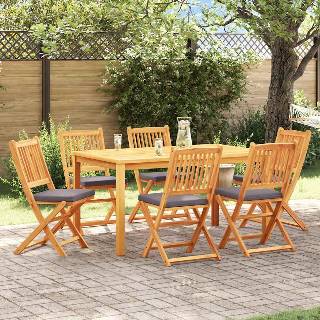 Opvouwbare stoel met kussen 6 pcs Grijs 49 x 57,5 x 92cm is nu te koop bij PeponiXL, paradijselijk wonen!