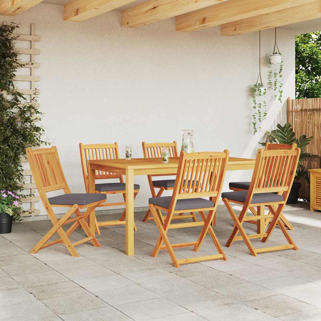 Opvouwbare stoel met kussen 6 pcs Grijs 49 x 57,5 x 92cm is nu te koop bij PeponiXL, paradijselijk wonen!