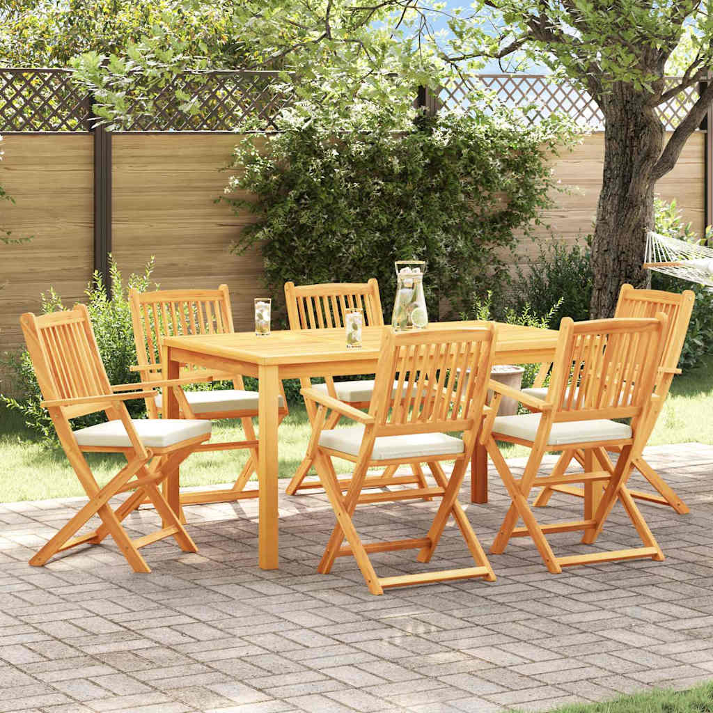 Opvouwbare stoel 6 pcs Wit 49 x 57,5 x 92cm Massief acaciahout is nu te koop bij PeponiXL, paradijselijk wonen!