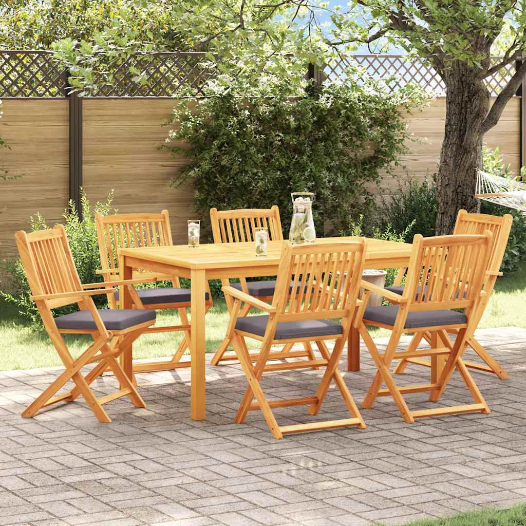 Opvouwbare stoel met kussen 6 pcs Grijs 49 x 57,5 x 92cm is nu te koop bij PeponiXL, paradijselijk wonen!