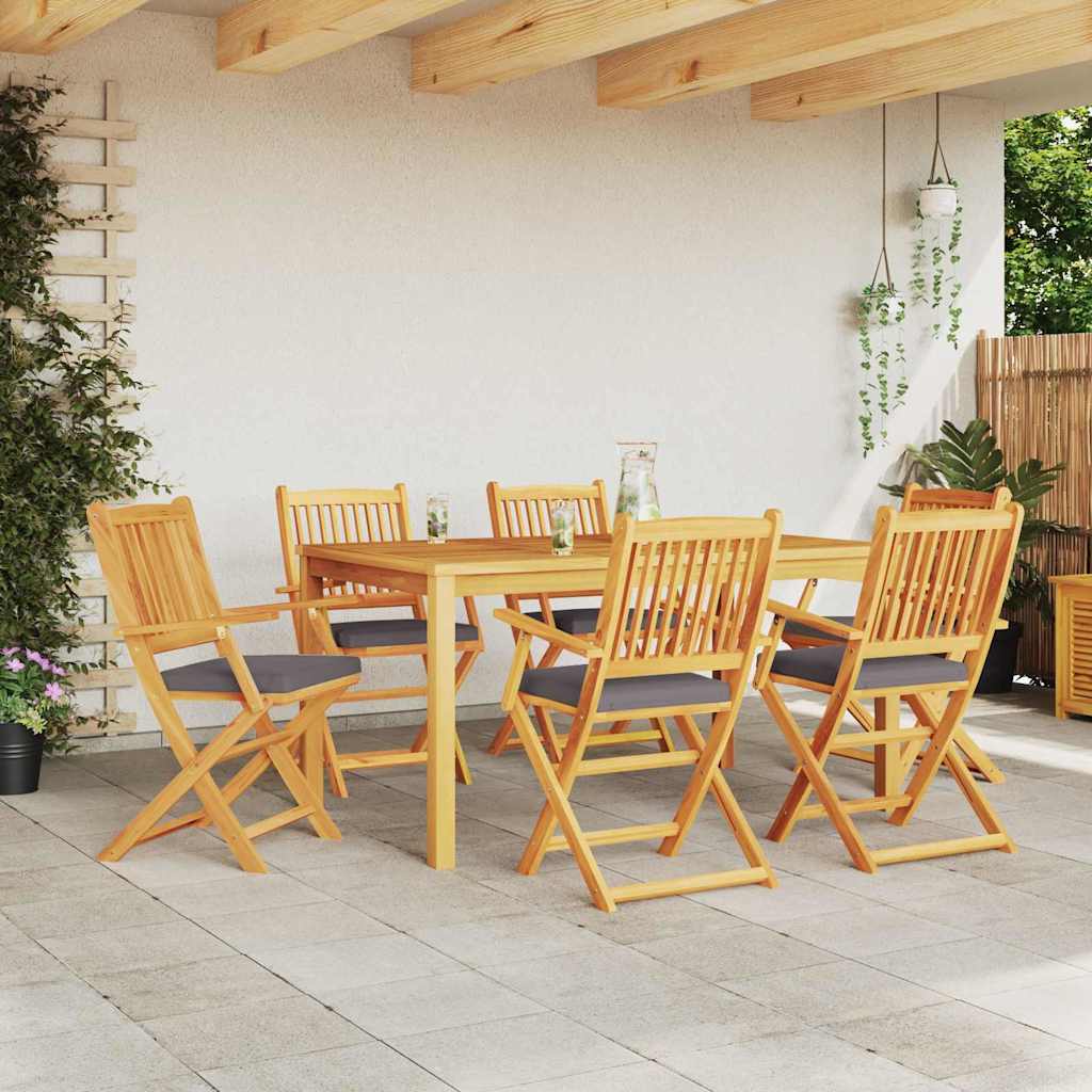 Opvouwbare stoel met kussen 6 pcs Grijs 49 x 57,5 x 92cm is nu te koop bij PeponiXL, paradijselijk wonen!