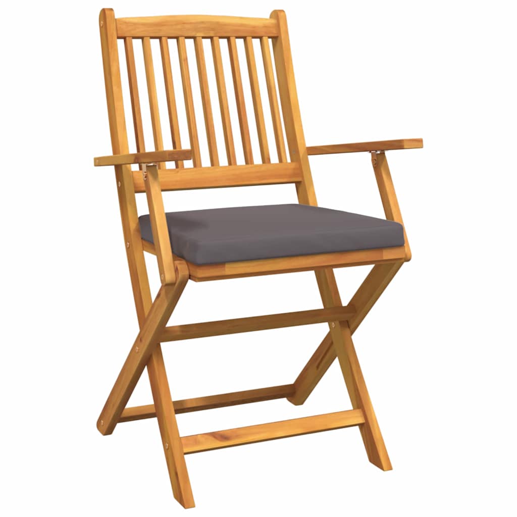 Opvouwbare stoel met kussen 6 pcs Grijs 49 x 57,5 x 92cm is nu te koop bij PeponiXL, paradijselijk wonen!
