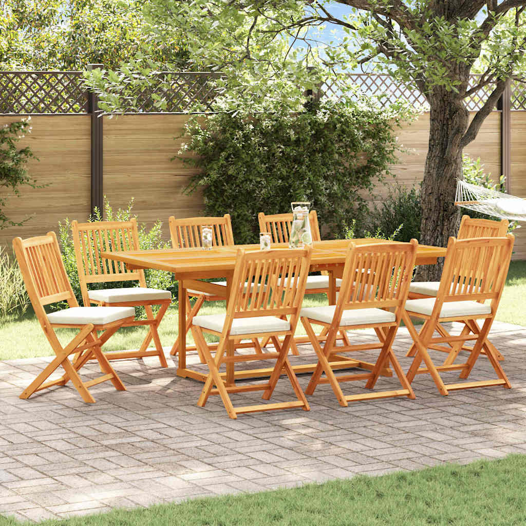 Opvouwbare stoel 8 pcs Wit 49 x 57,5 x 92cm Massief acaciahout is nu te koop bij PeponiXL, paradijselijk wonen!