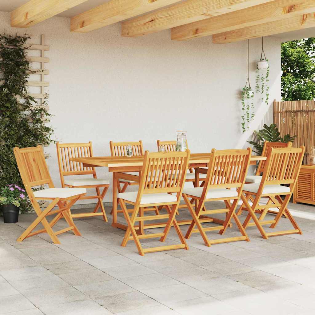 Opvouwbare stoel 8 pcs Wit 49 x 57,5 x 92cm Massief acaciahout is nu te koop bij PeponiXL, paradijselijk wonen!