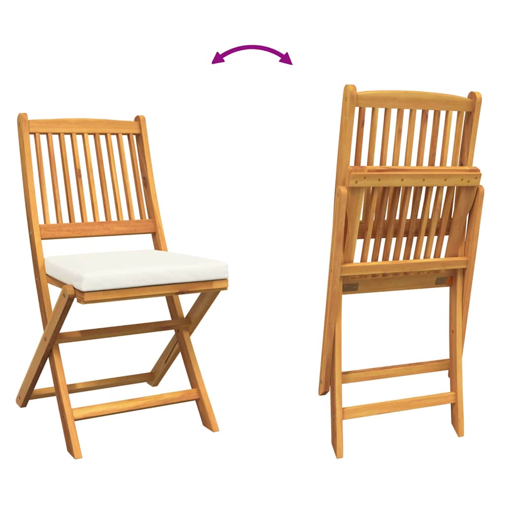 Opvouwbare stoel 8 pcs Wit 49 x 57,5 x 92cm Massief acaciahout is nu te koop bij PeponiXL, paradijselijk wonen!