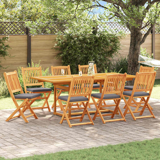 Opvouwbare stoel met kussen 8 pcs Grijs 49 x 57,5 x 92cm is nu te koop bij PeponiXL, paradijselijk wonen!