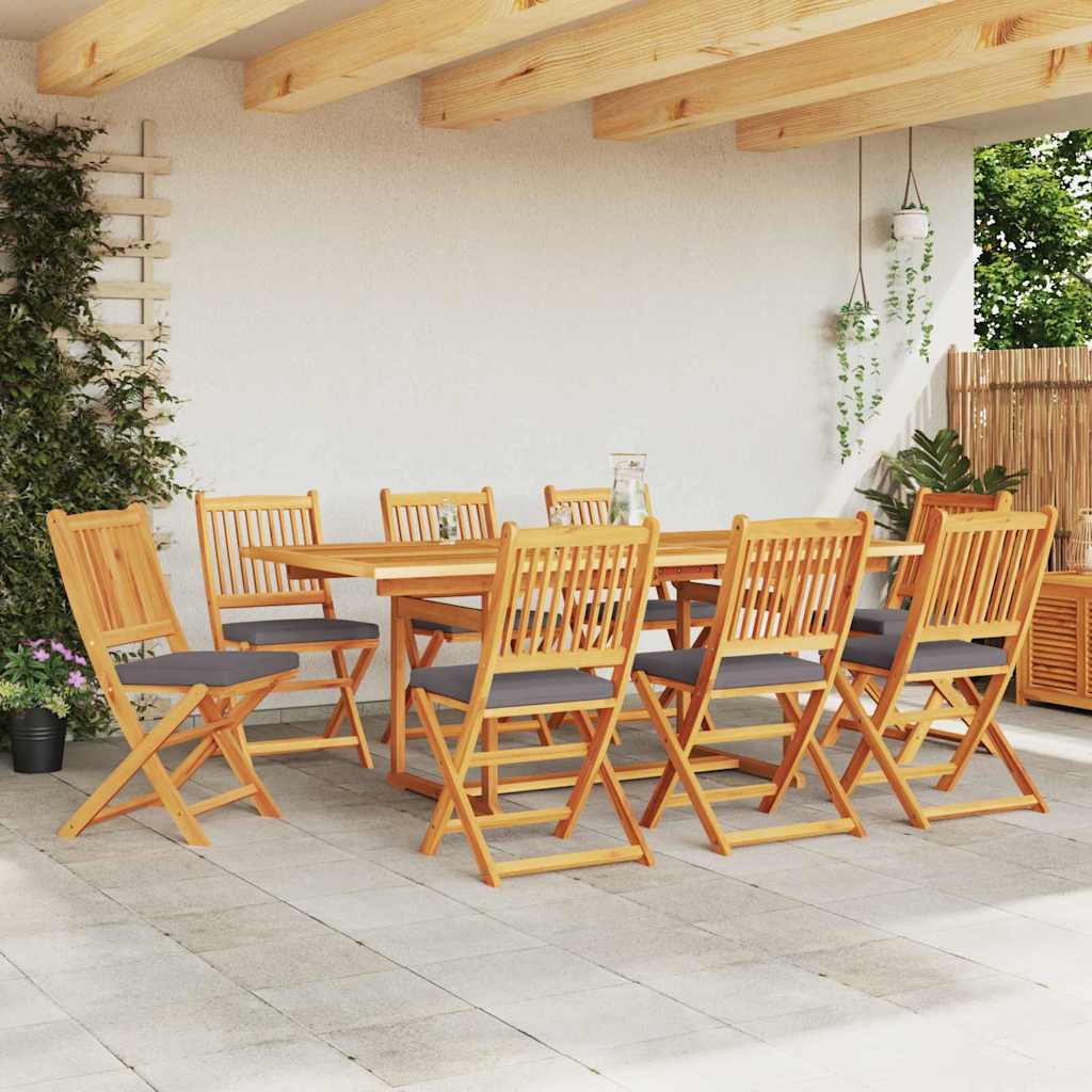 Opvouwbare stoel met kussen 8 pcs Grijs 49 x 57,5 x 92cm is nu te koop bij PeponiXL, paradijselijk wonen!