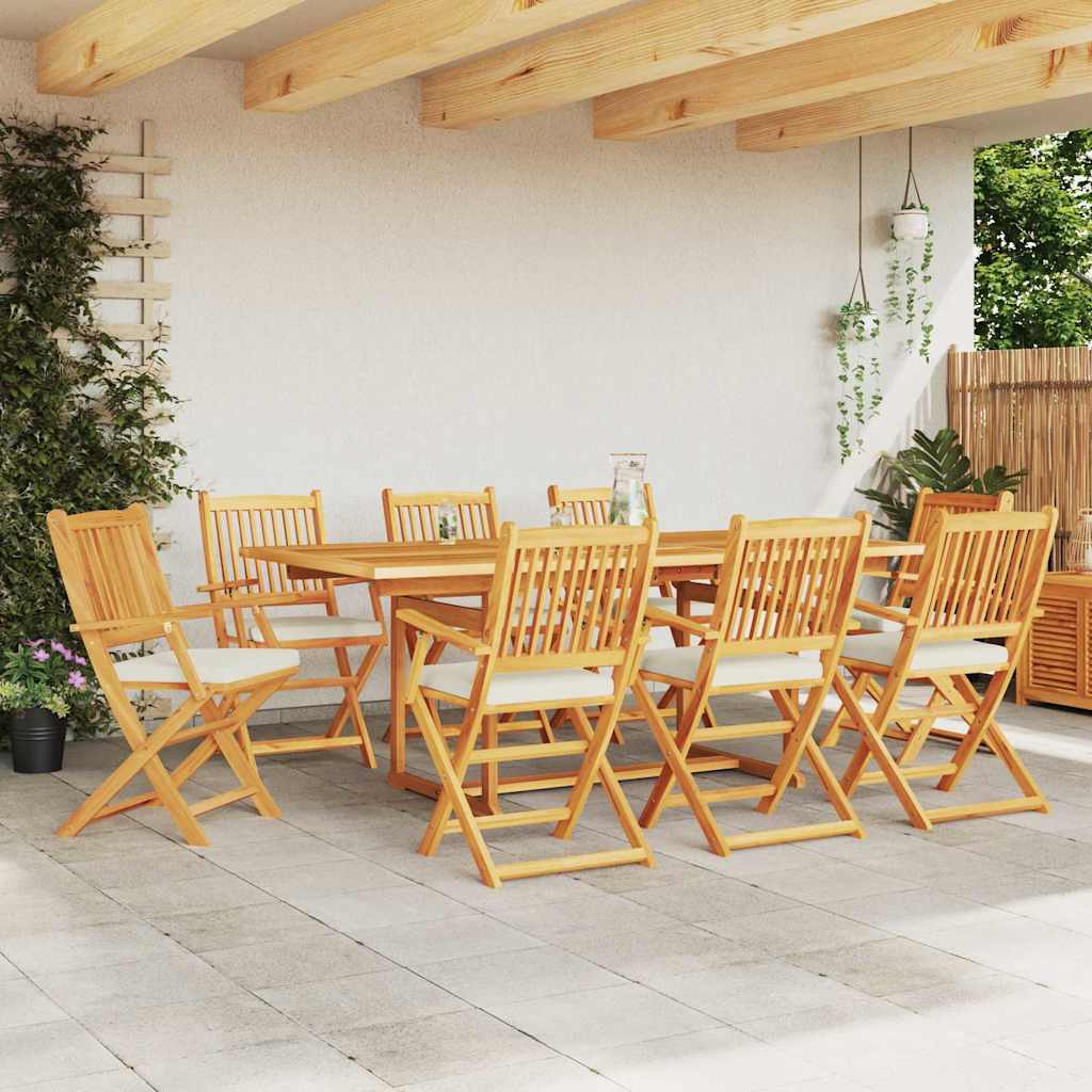 Opvouwbare stoel 8 pcs Wit 49 x 57,5 x 92cm Massief acaciahout is nu te koop bij PeponiXL, paradijselijk wonen!