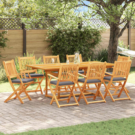 Opvouwbare stoel met kussen 8 pcs Grijs 49 x 57,5 x 92cm is nu te koop bij PeponiXL, paradijselijk wonen!