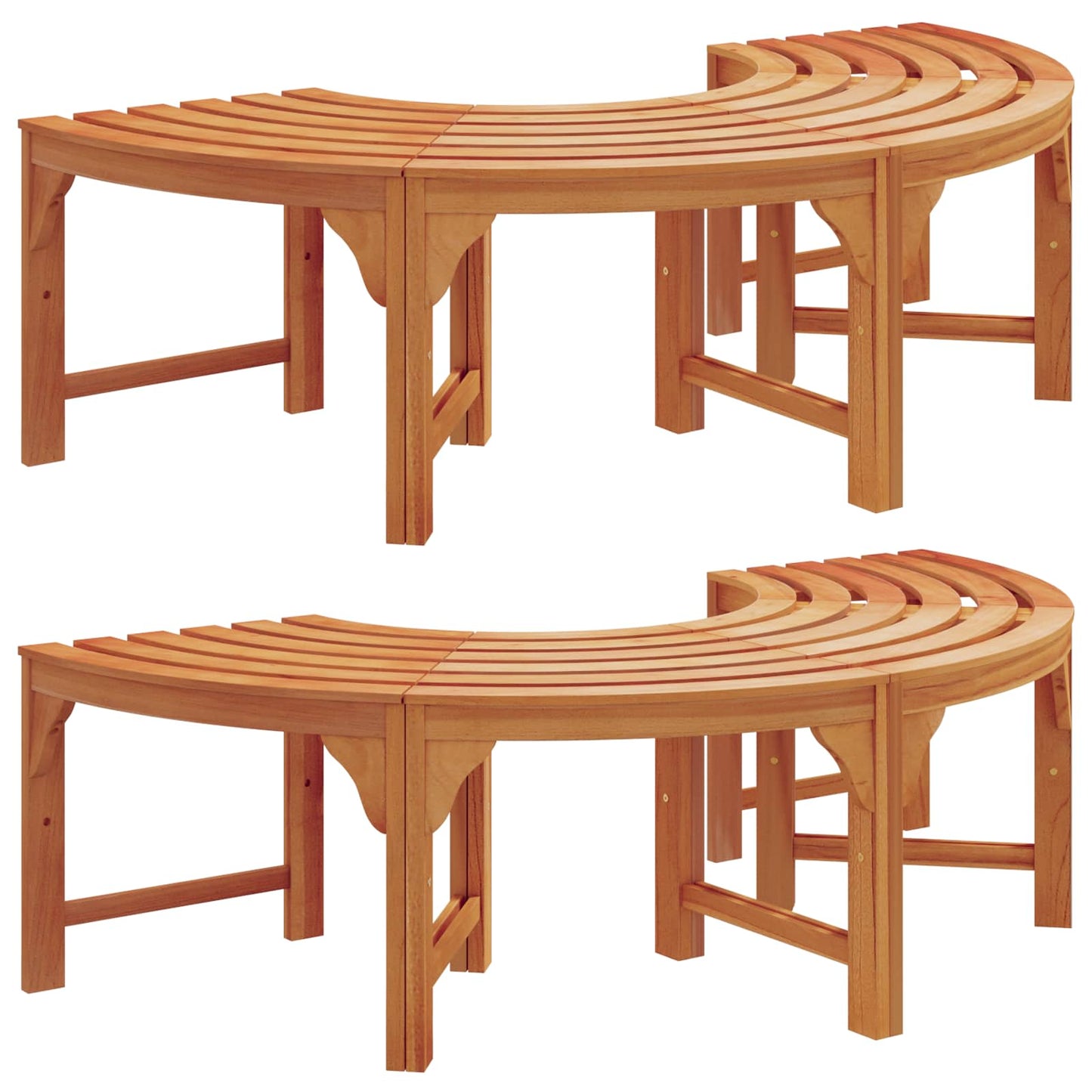 Boom bank 2 pcs Naturel 160 x 80 x 45cm Massief Eucalyptus Hout is nu te koop bij PeponiXL, paradijselijk wonen!