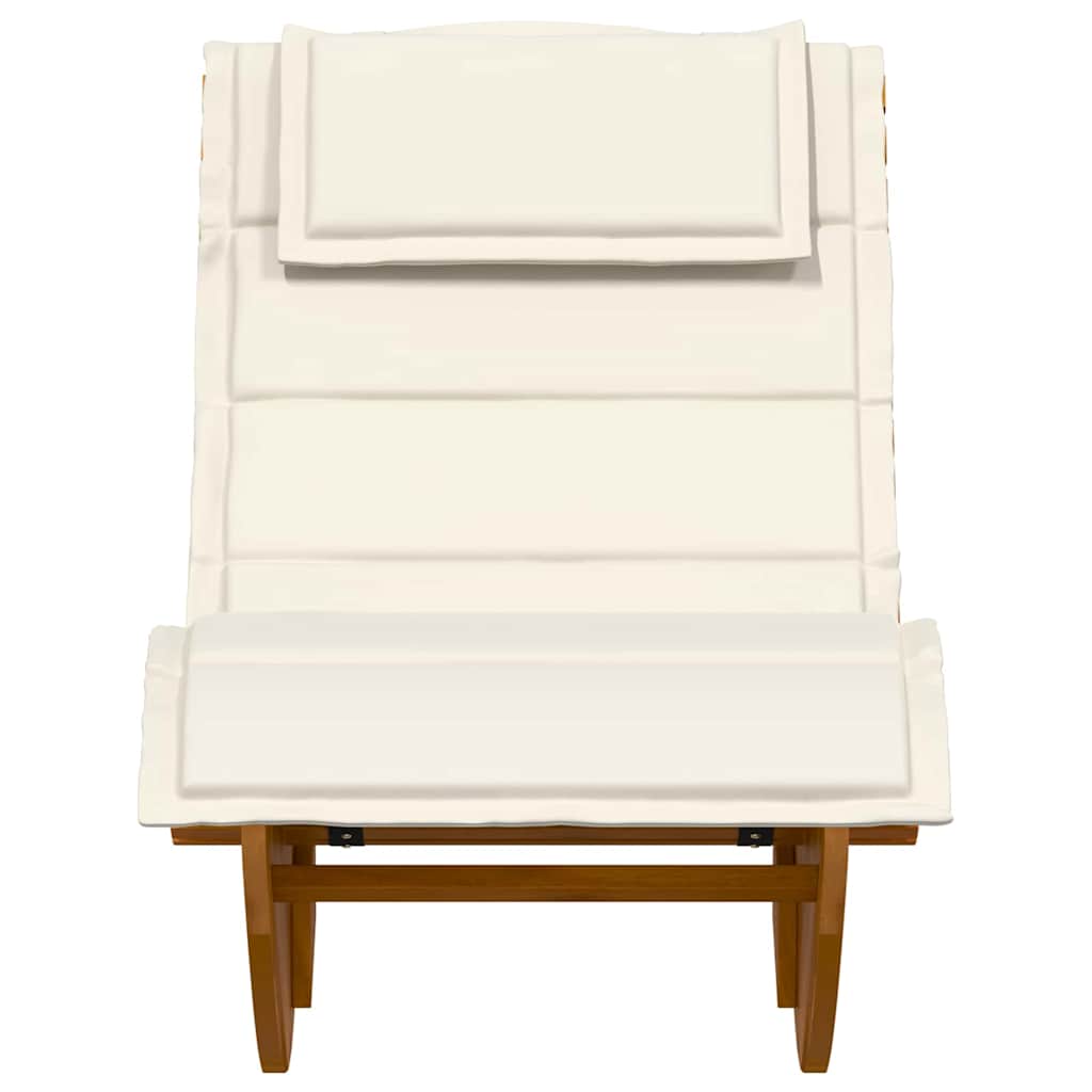 Ligstoel met kussen 2-persoon 2 pcs Bruin Massief Acaciahout is nu te koop bij PeponiXL, paradijselijk wonen!